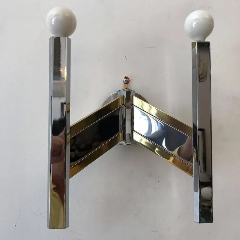 Large 1960s Space Age Sciolari Italian Wall Light - 7