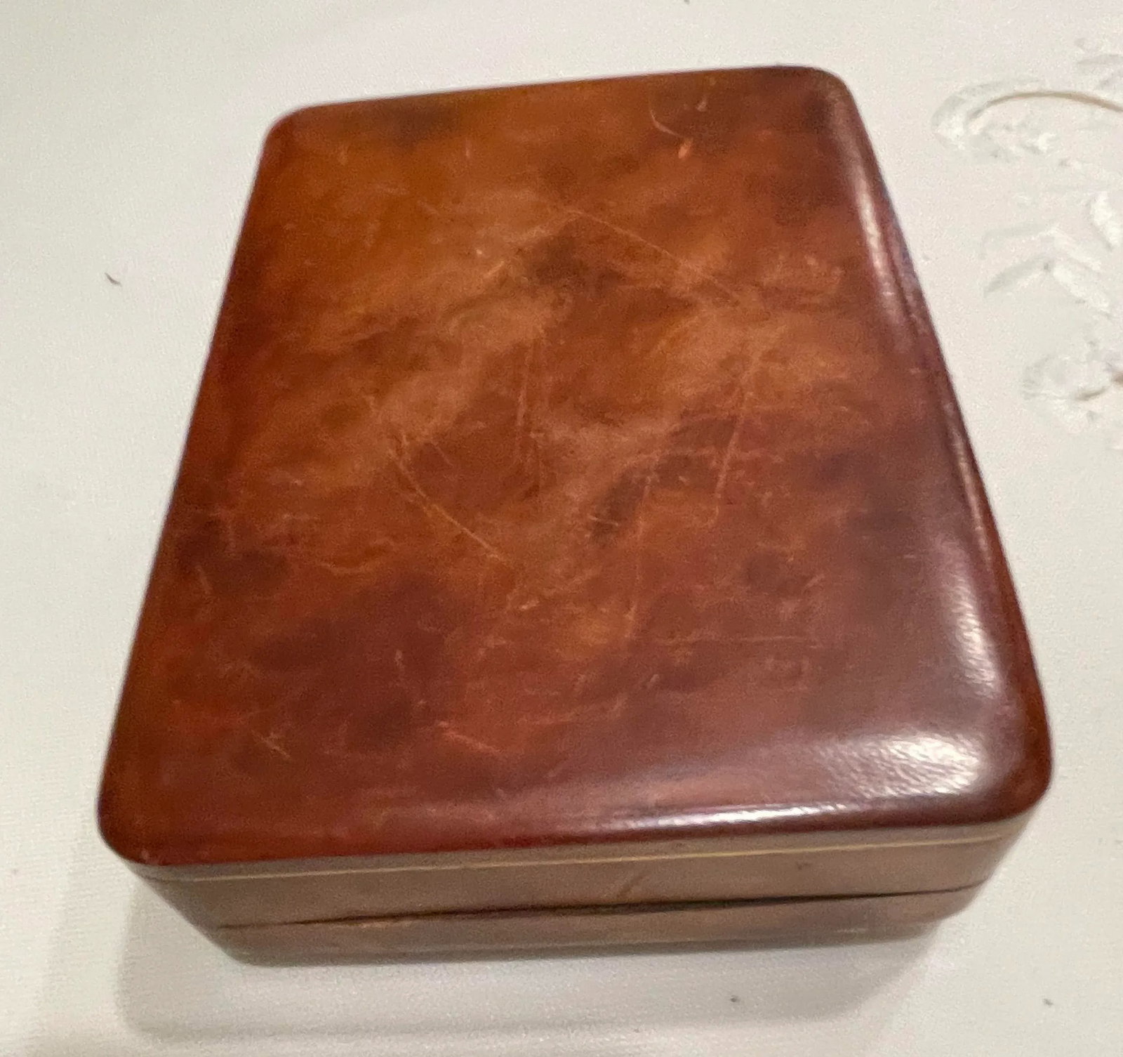 1959 Mid-Century Vintage Italian Leather Box - 4