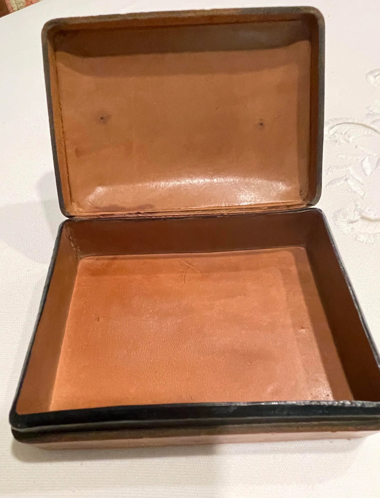 1959 Mid-Century Vintage Italian Leather Box - 5