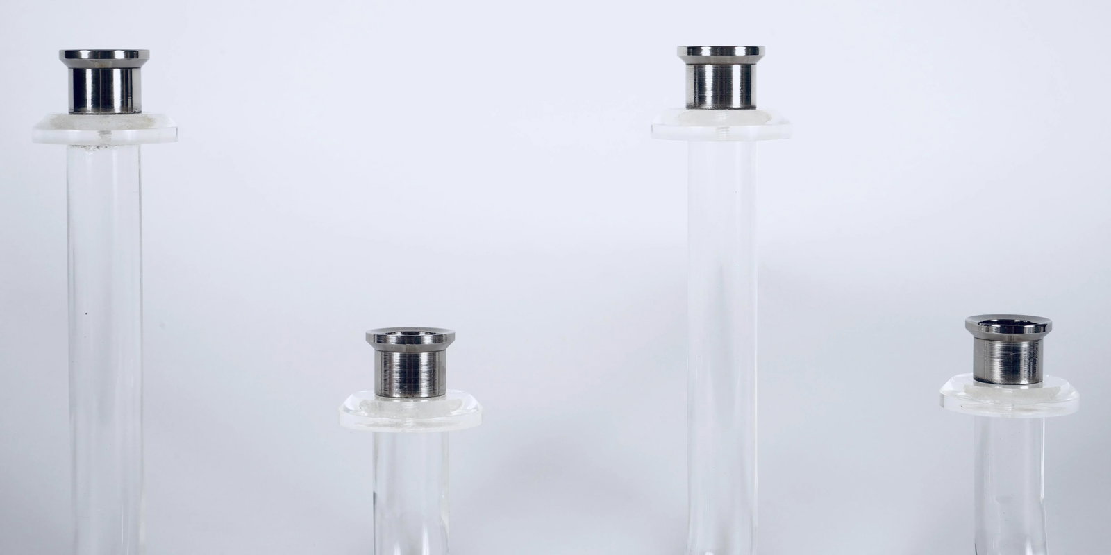 Lucite and Steel Pretzel Candle Holders in the Style of Dorothy Thorpe -Set of 2 - 9
