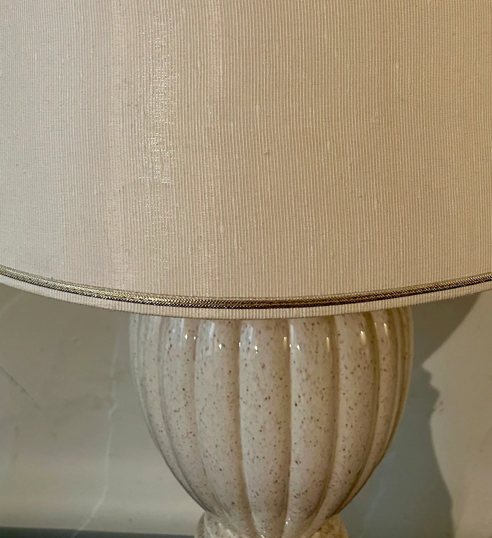 1960's Hollywood Regency Gold Flecked Ceramic Table Lamps- a Pair - 4