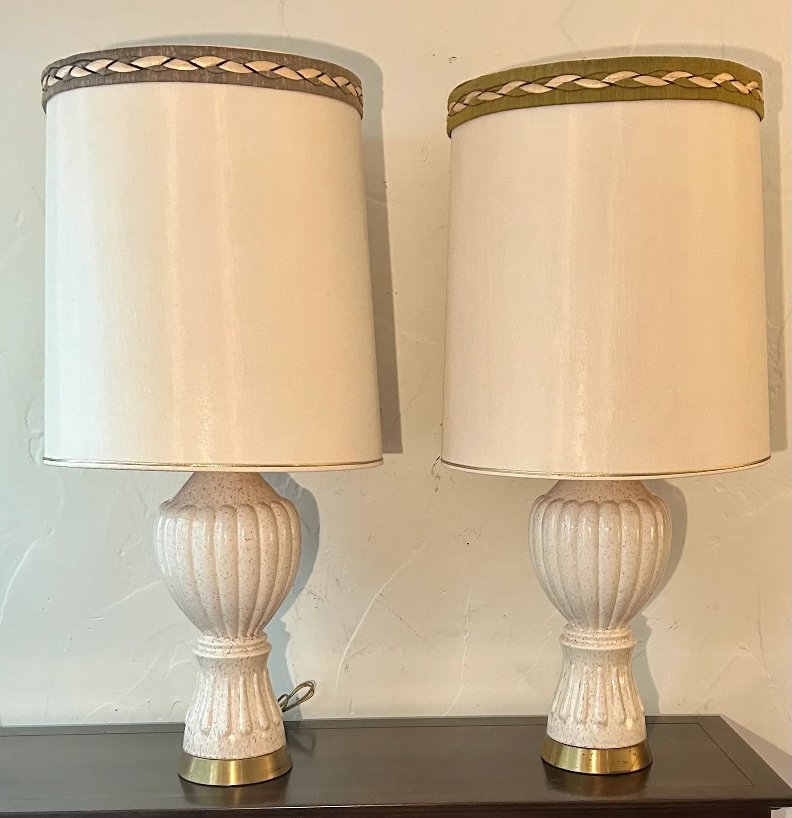 1960's Hollywood Regency Gold Flecked Ceramic Table Lamps- a Pair - 9
