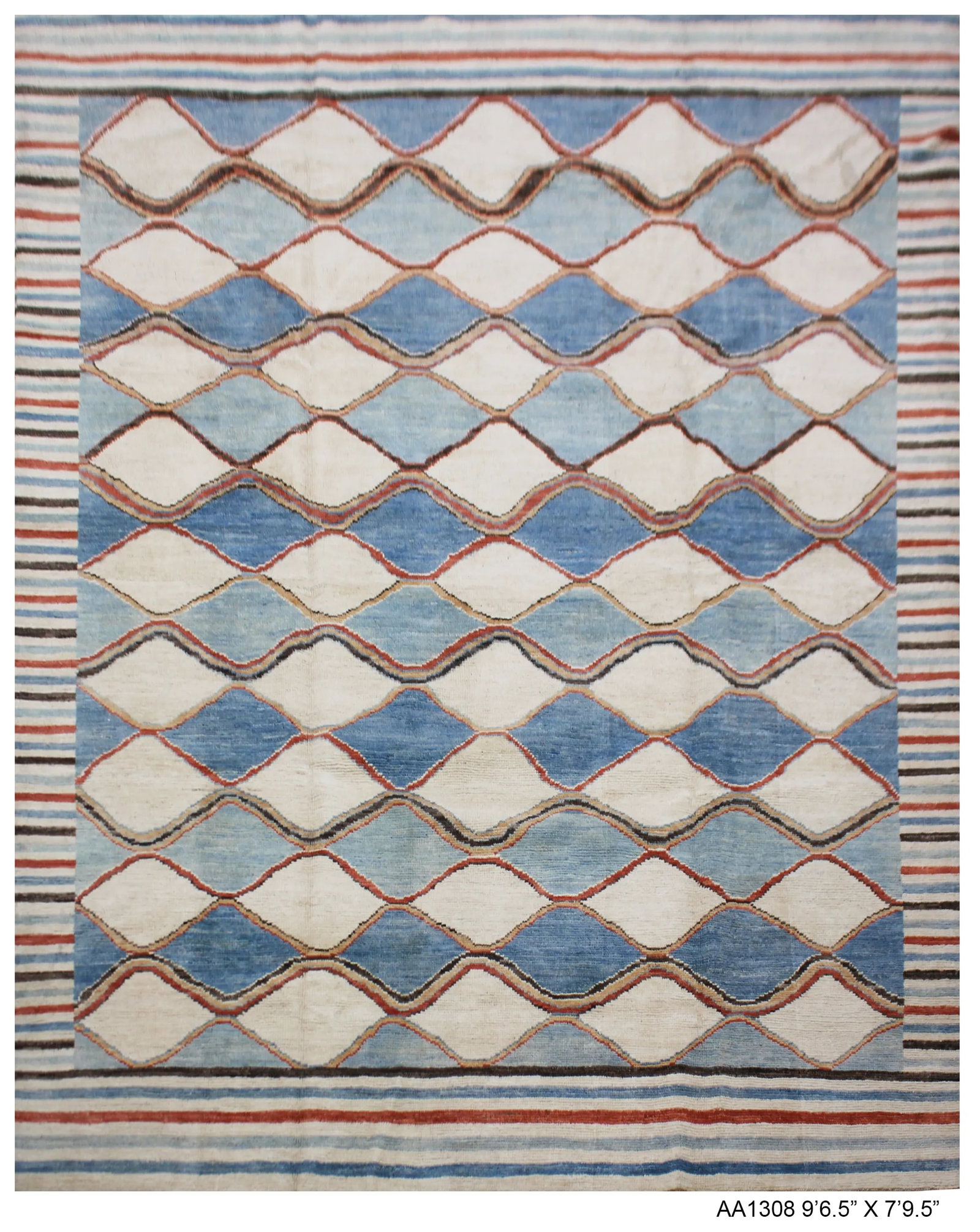Hand Knotted Natural Wool & Cotton Gabbeh Rug - 9'10" X 13'3" - 3