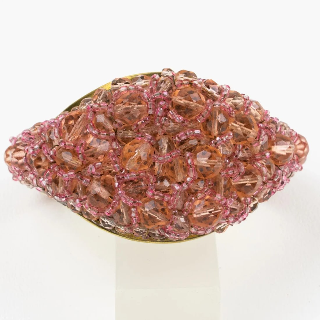 Coppola E Toppo Pink Crystal and Brass Cuff Bracelet - 8