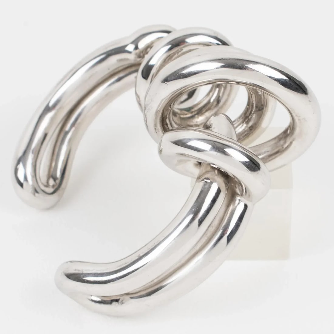 Paco Rabanne Futuristic Chrome Metal Cuff Bracelet Bangle - 10