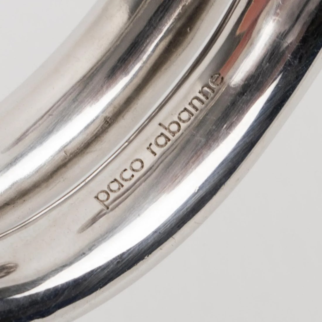 Paco Rabanne Futuristic Chrome Metal Cuff Bracelet Bangle - 5