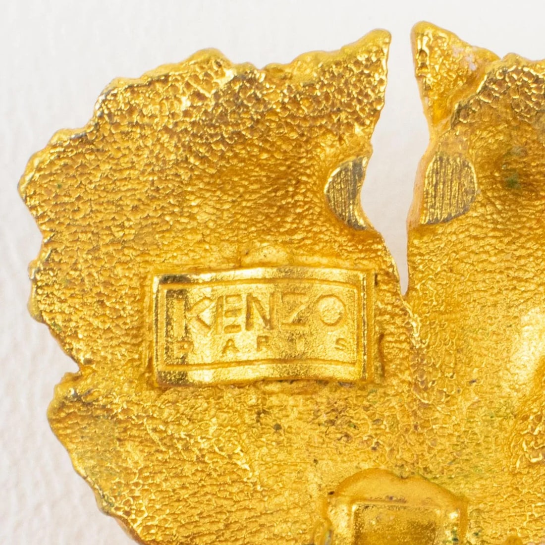 Kenzo Paris Gilt Metal Iris Flower Pair of Clip Earrings - 5