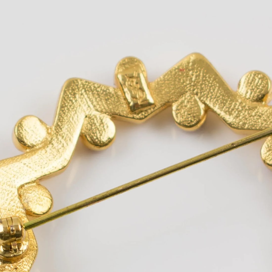 Yves Saint Laurent Ysl Purple and Red Jeweled Pin Brooch - 6