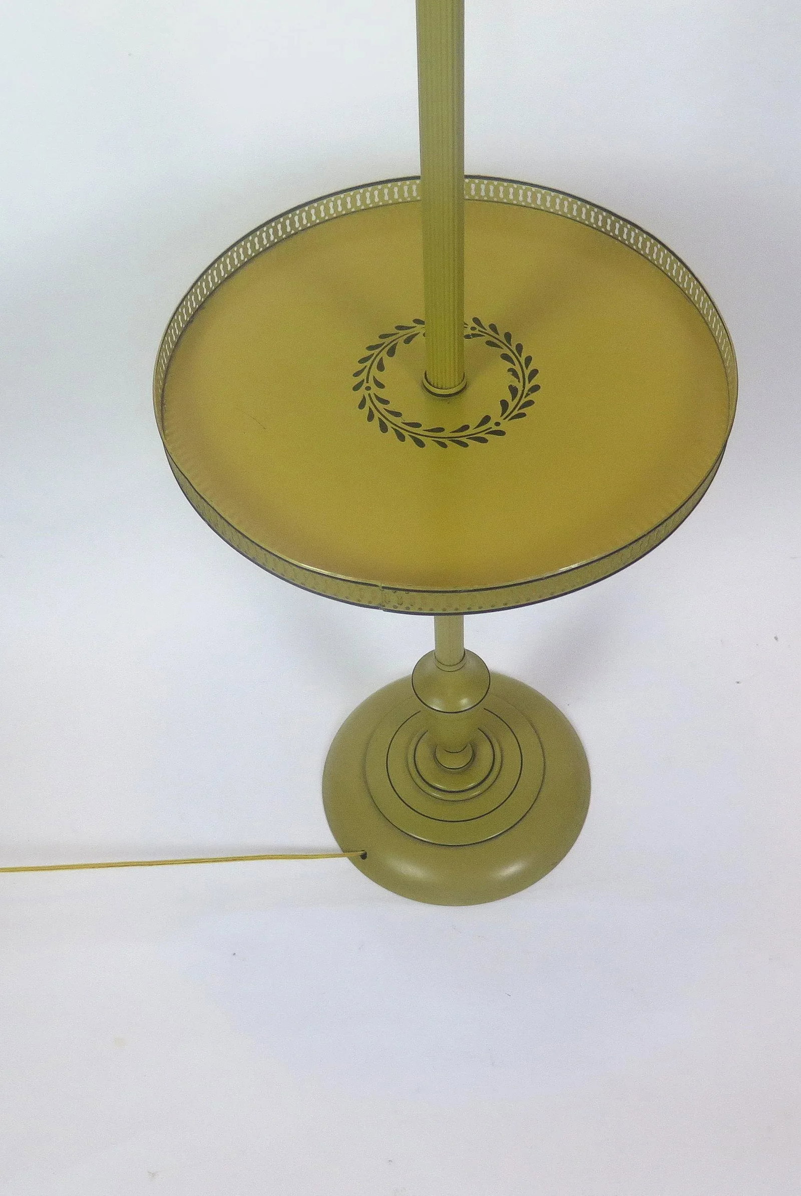 Vintage 1960s Metal Floor Lamp With Tole Shade - 4