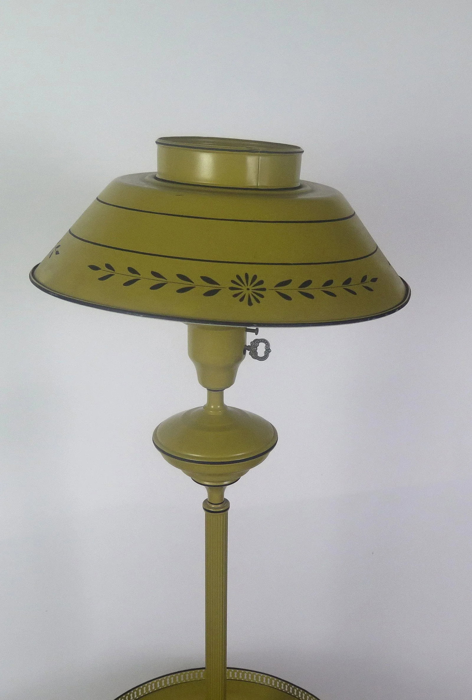 Vintage 1960s Metal Floor Lamp With Tole Shade - 6