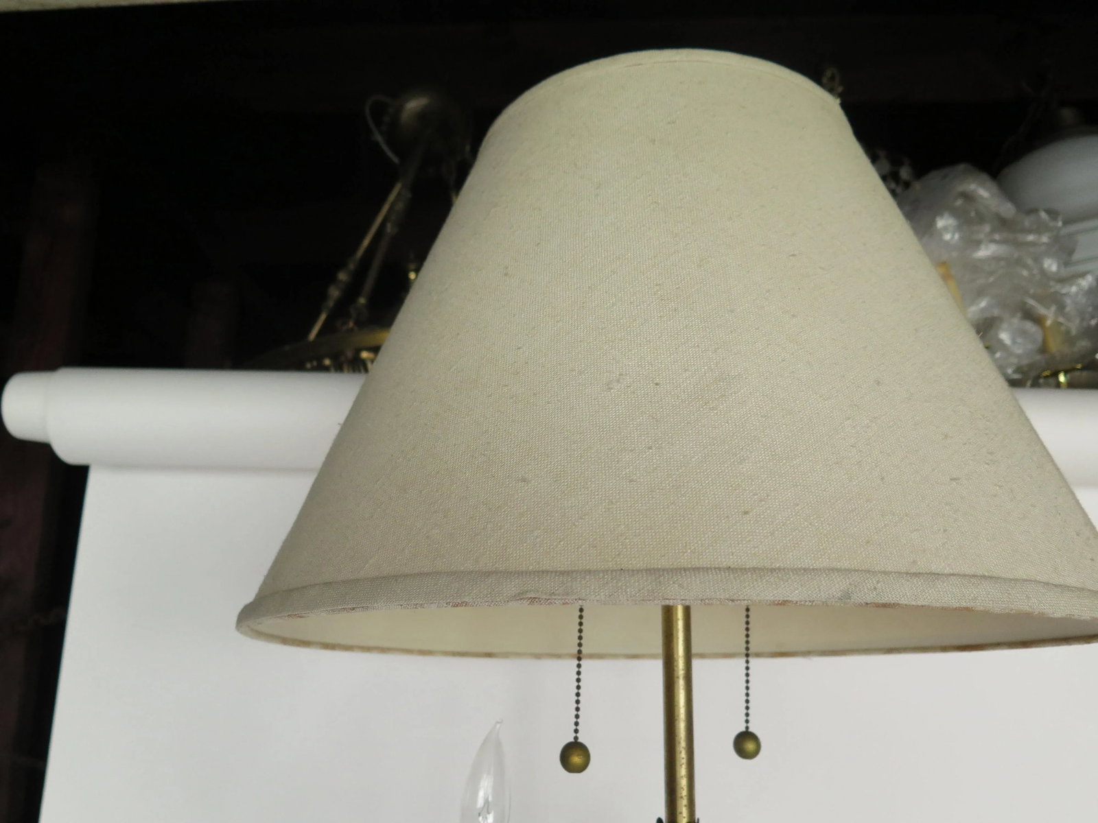 2 Light Italian Monumental Gold Leaf Table Lamp - 5