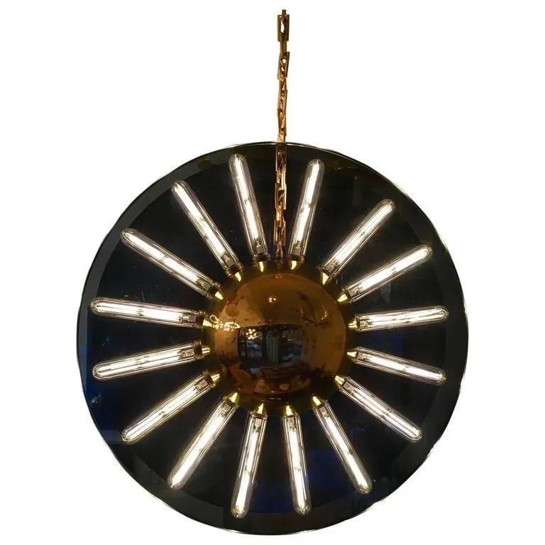 1980s Italian Saturno Glass Modern Pendant - 7