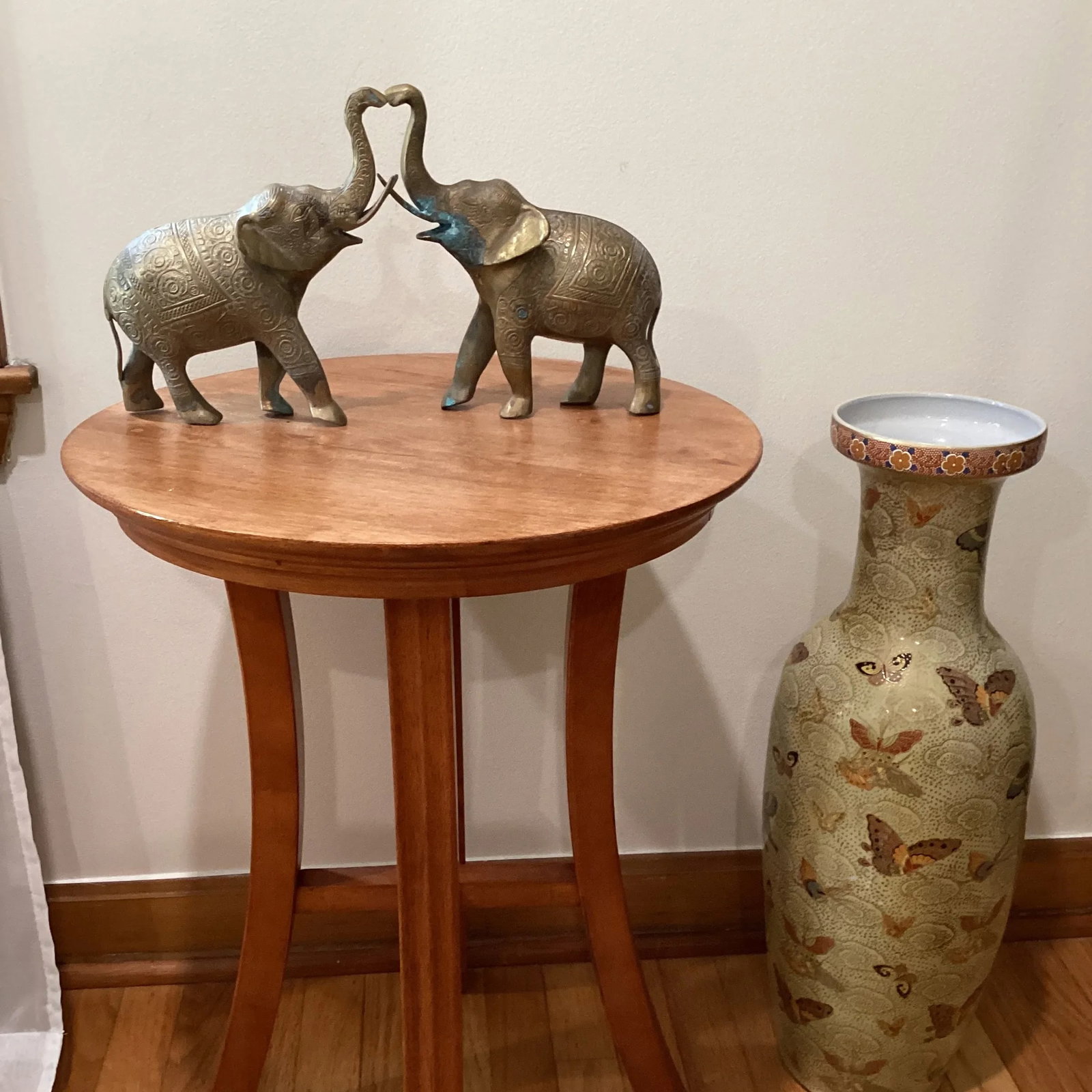 Mid 20th Century Vintage Solid Brass Elephant Book Ends Original Patina - Set of 2 - 9