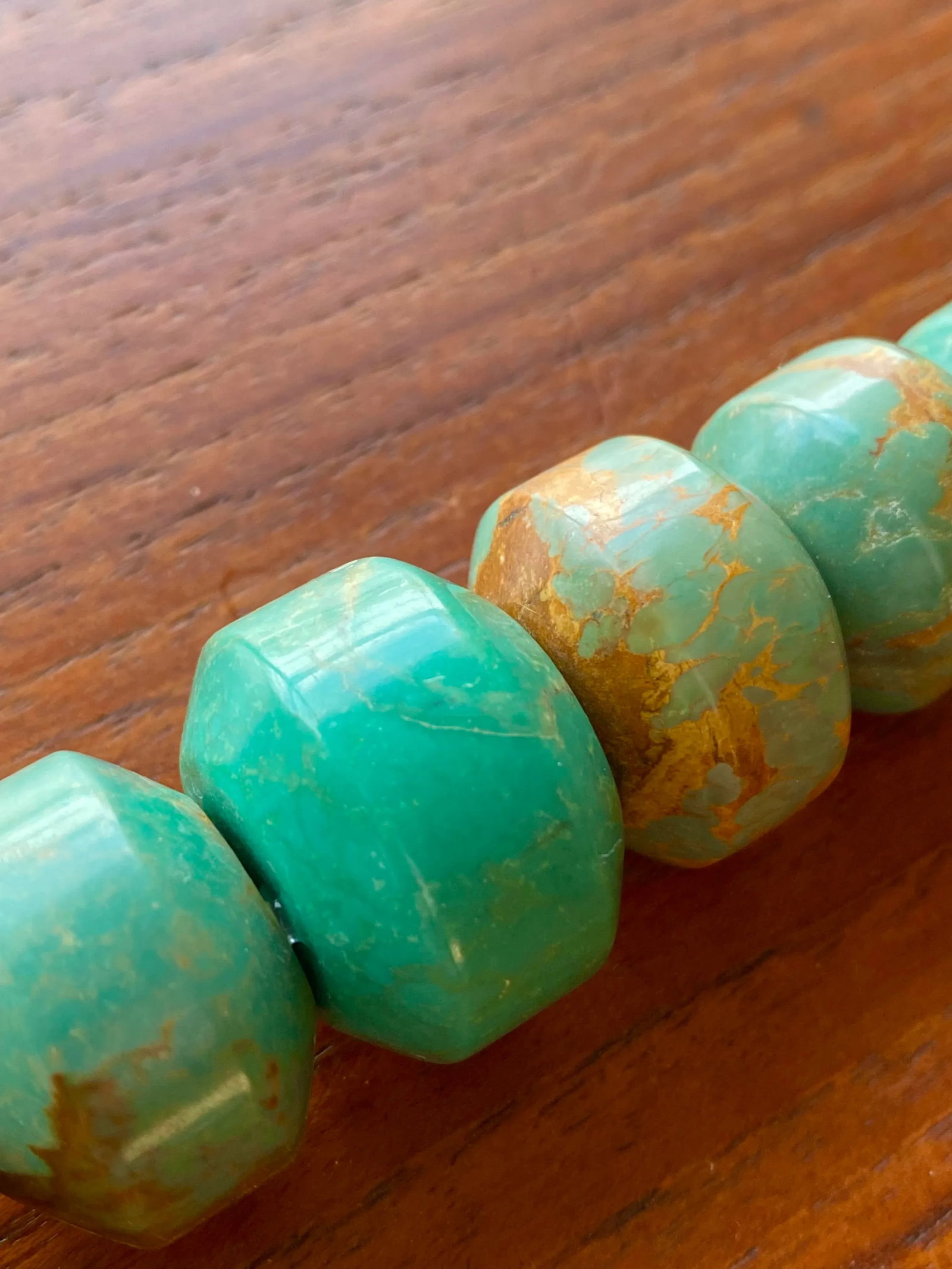 Modernist Graduated Turquoise + Sterling Silver Necklace - 11