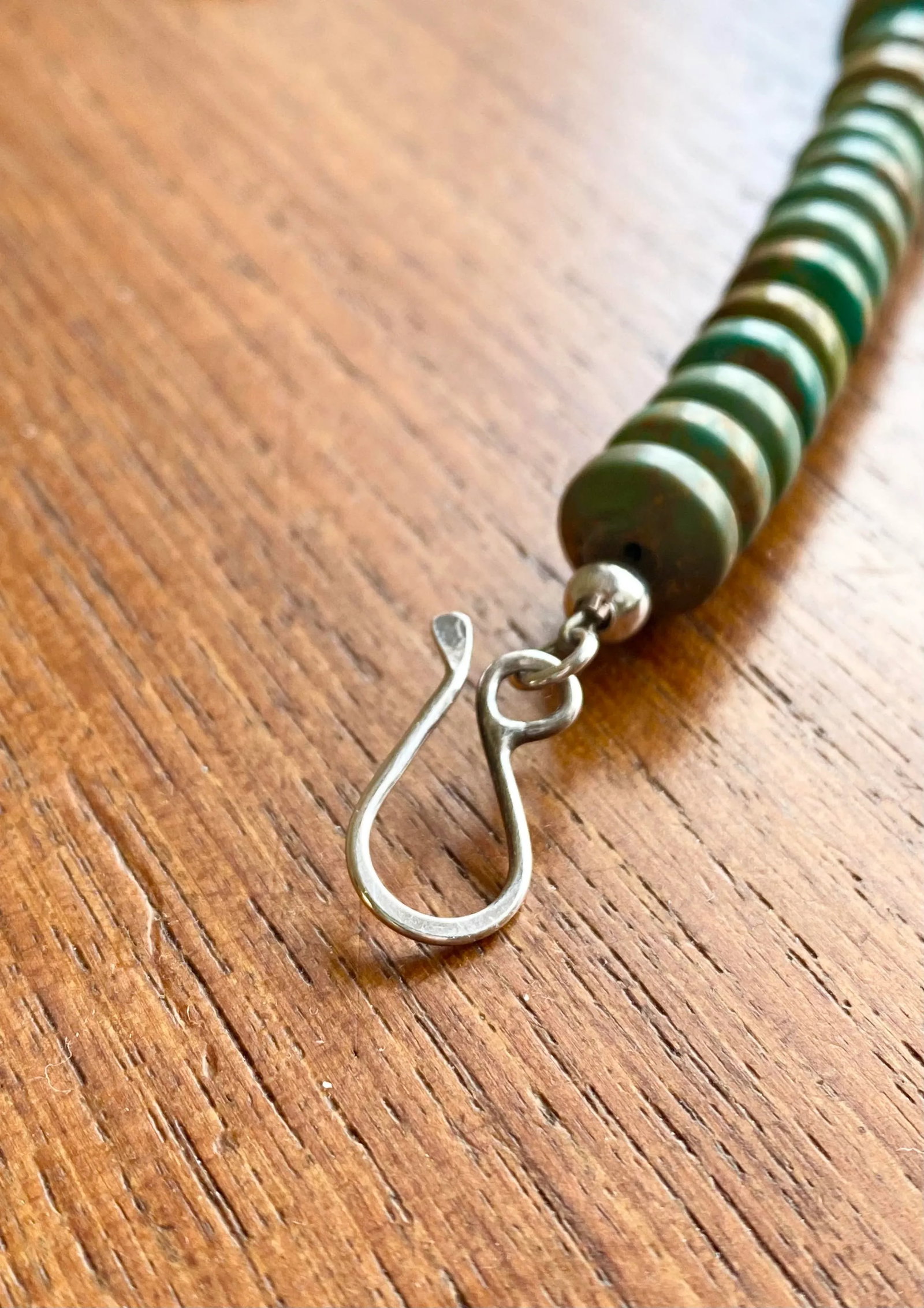 Modernist Graduated Turquoise + Sterling Silver Necklace - 9