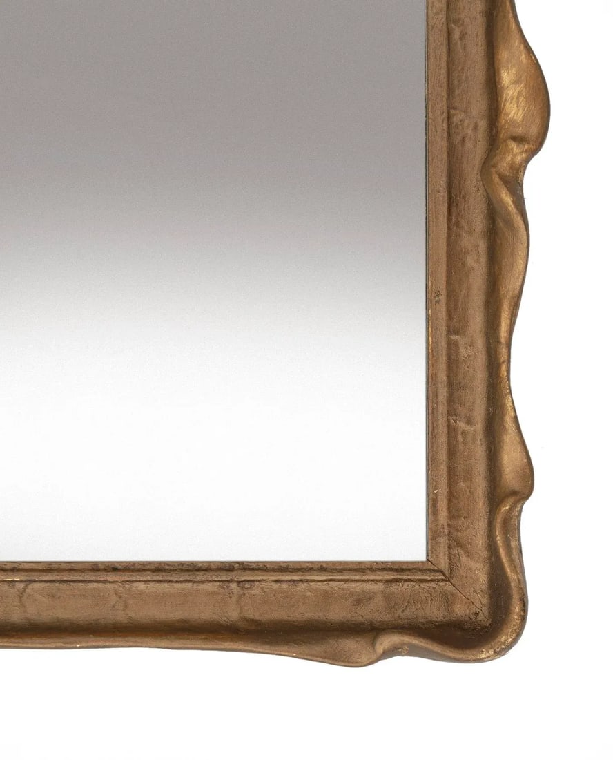 Early 20th Century Hand Crafted Miniature Gold Batwing Accent Mirror - 4