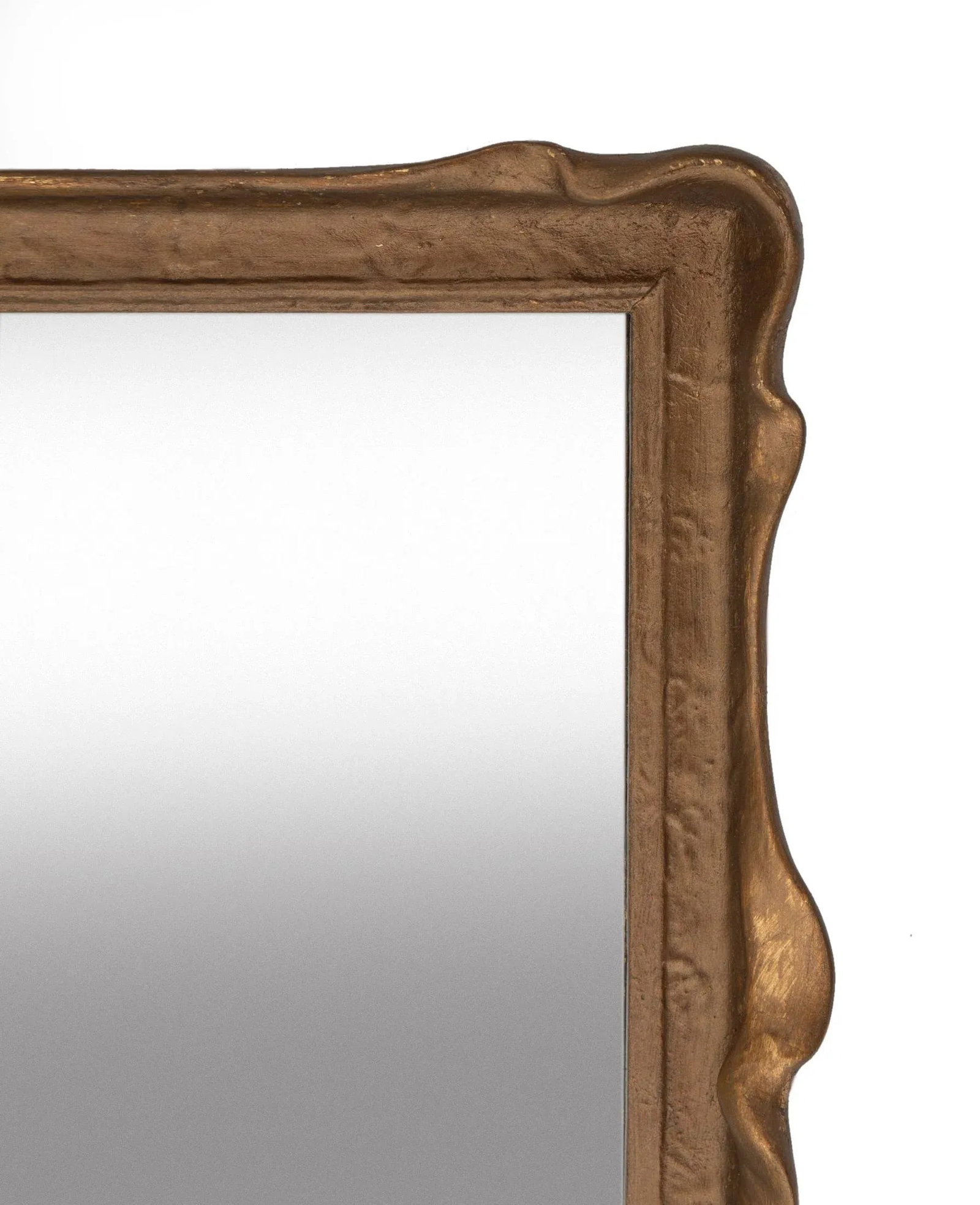 Early 20th Century Hand Crafted Miniature Gold Batwing Accent Mirror - 6