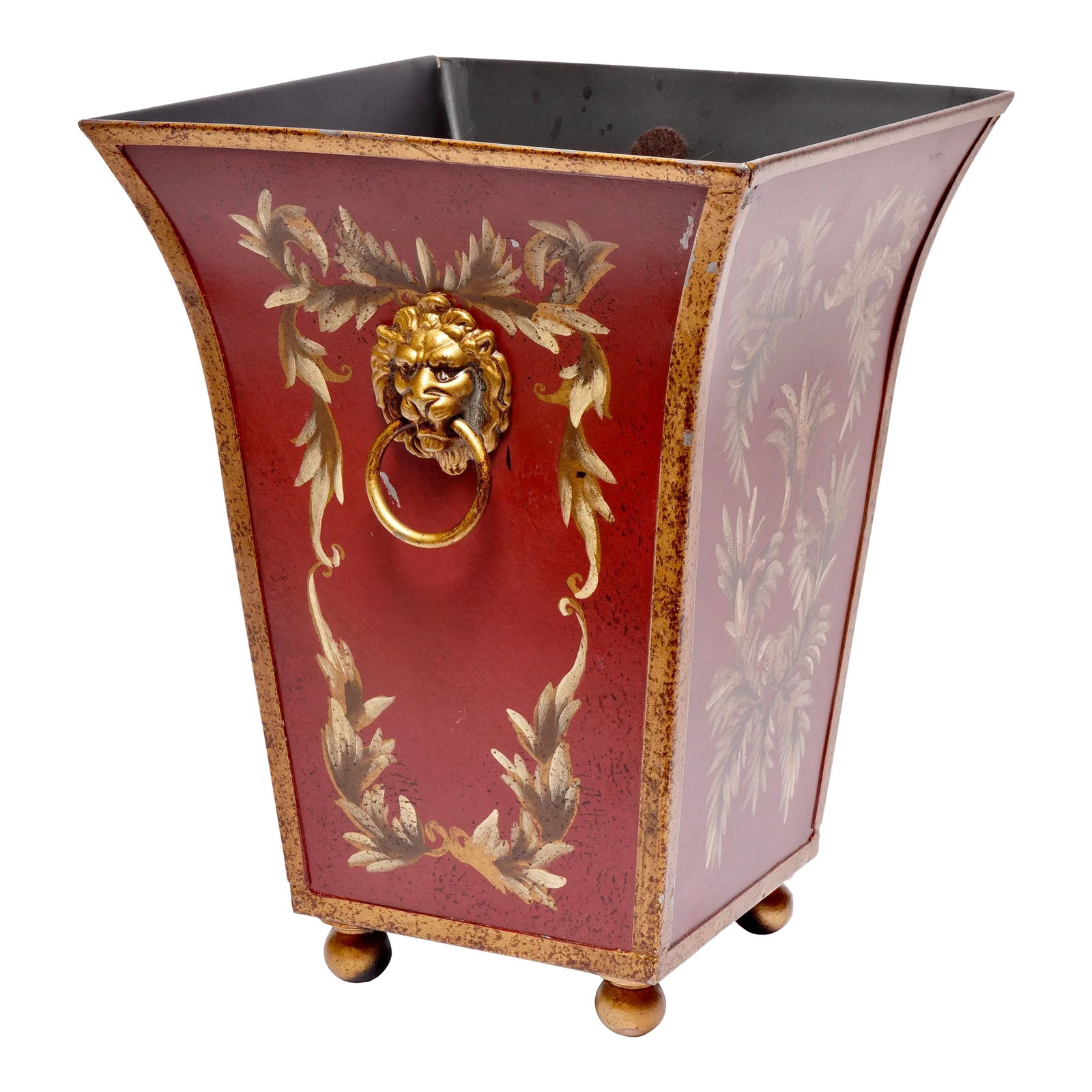 2000s French Tole Flared Cachepot Planter: French Tole Flared Cachepot Planter. Perfect for holding your most beautiful plants. Can also be used to hold flower arrangements. Condition: Alterations: Original Condition Unaltered Imperfections: