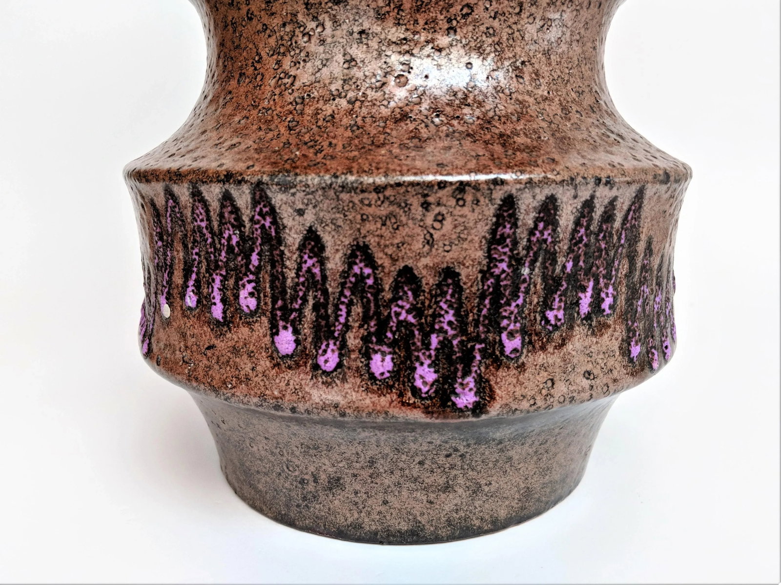 West Germany Ceramic Purple Lava Vase - 4