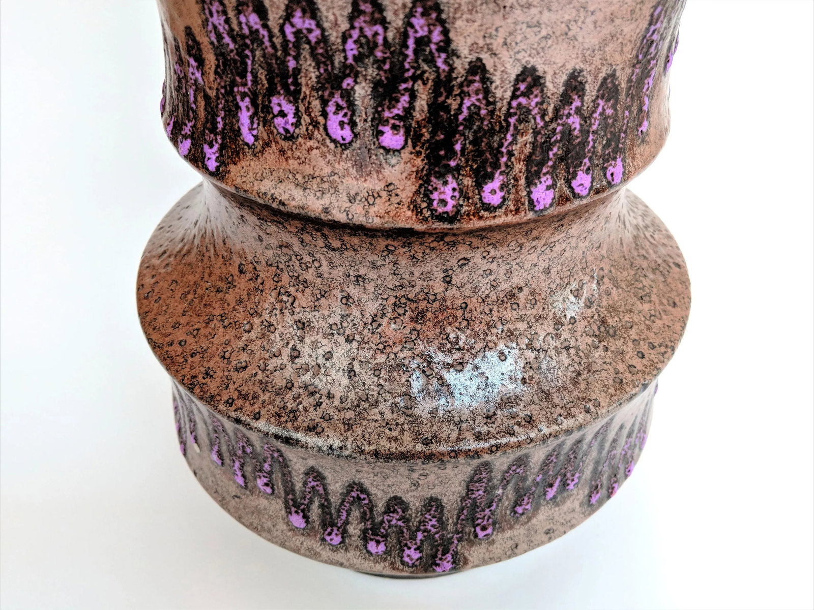 West Germany Ceramic Purple Lava Vase - 5