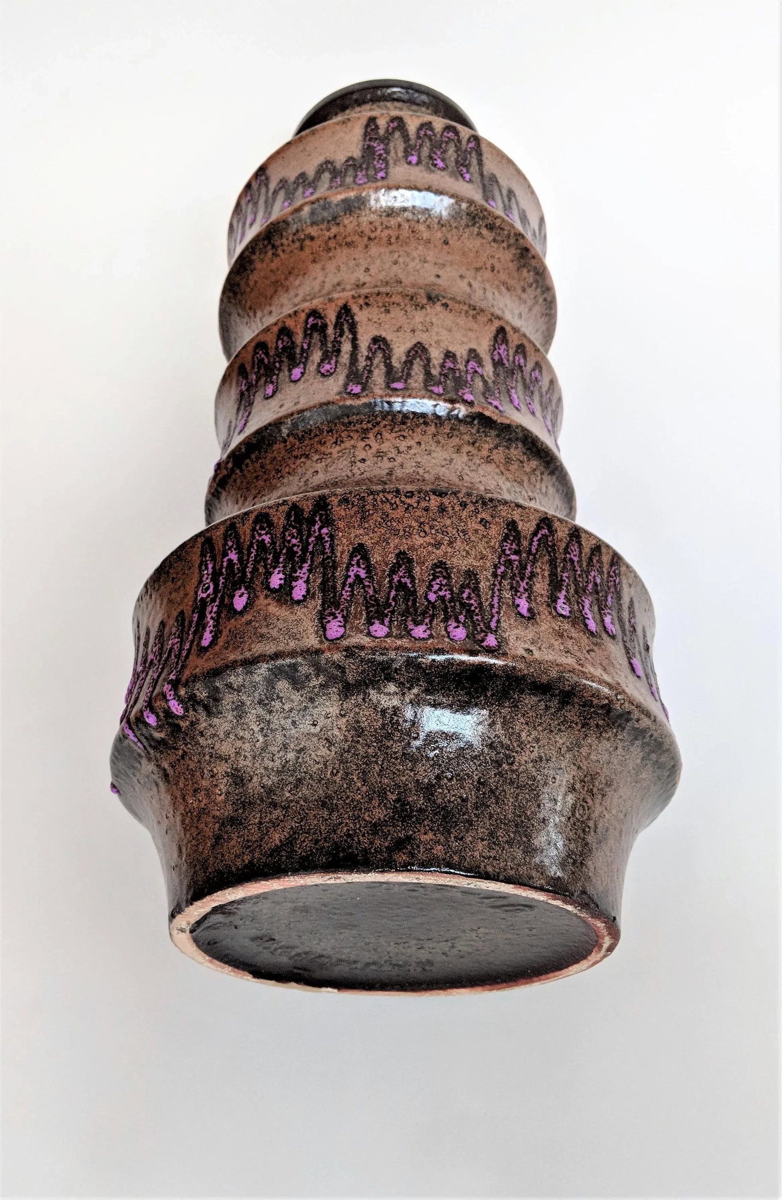 West Germany Ceramic Purple Lava Vase - 6