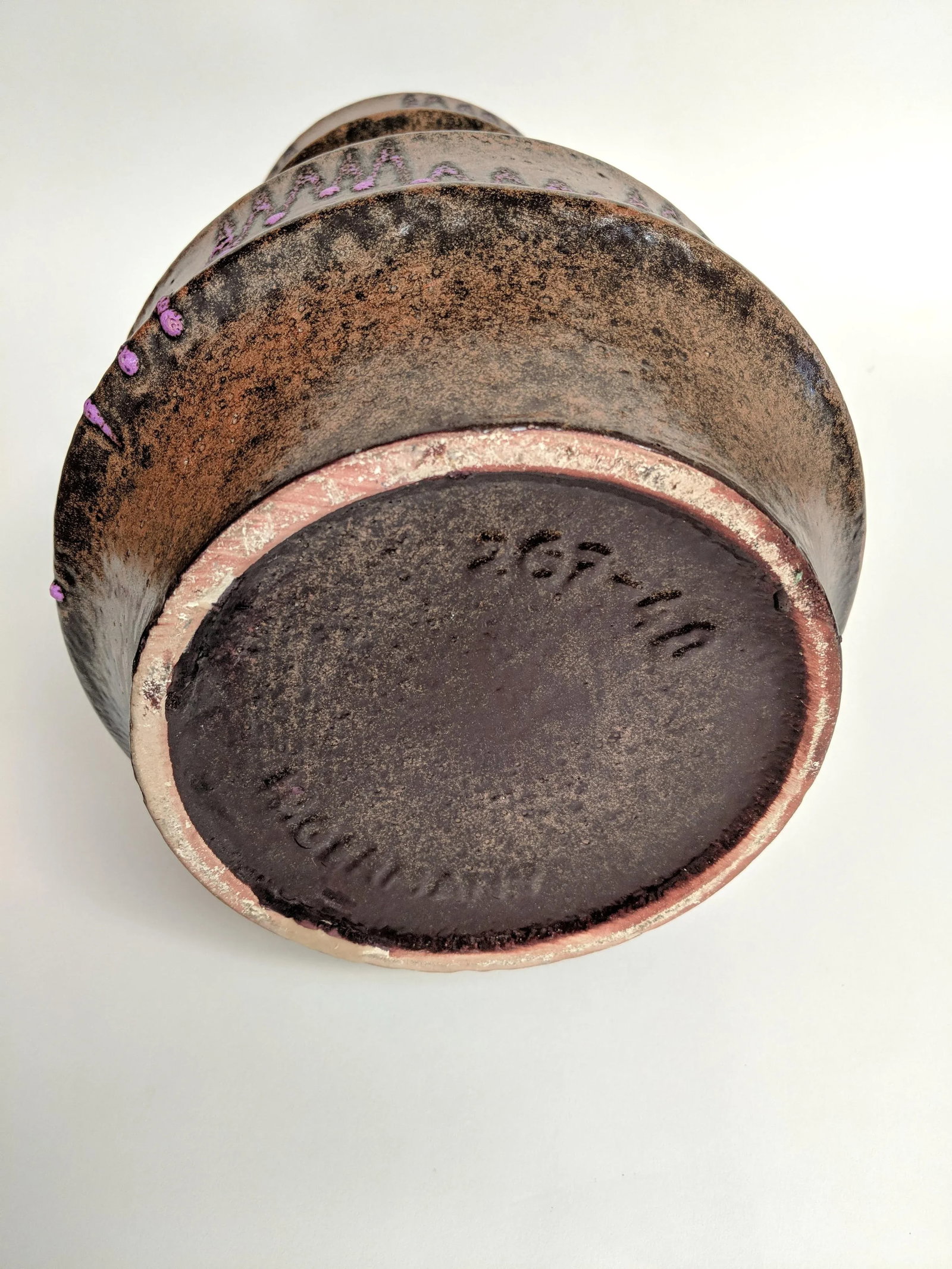 West Germany Ceramic Purple Lava Vase - 8