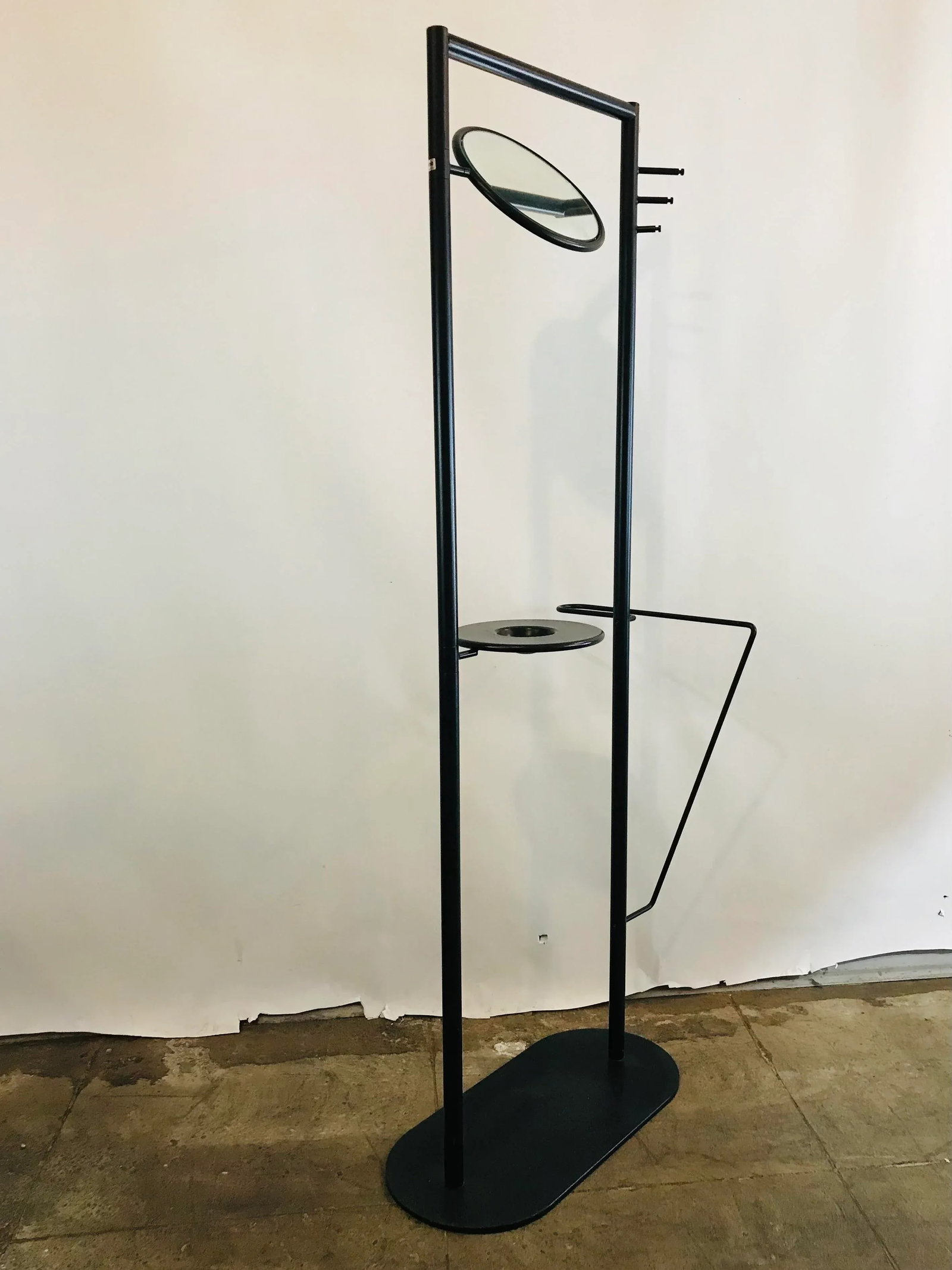 1980s Post Modern Emilio Nanni Musme Memphis Design Italian Fly Line Valet Mirror - 3