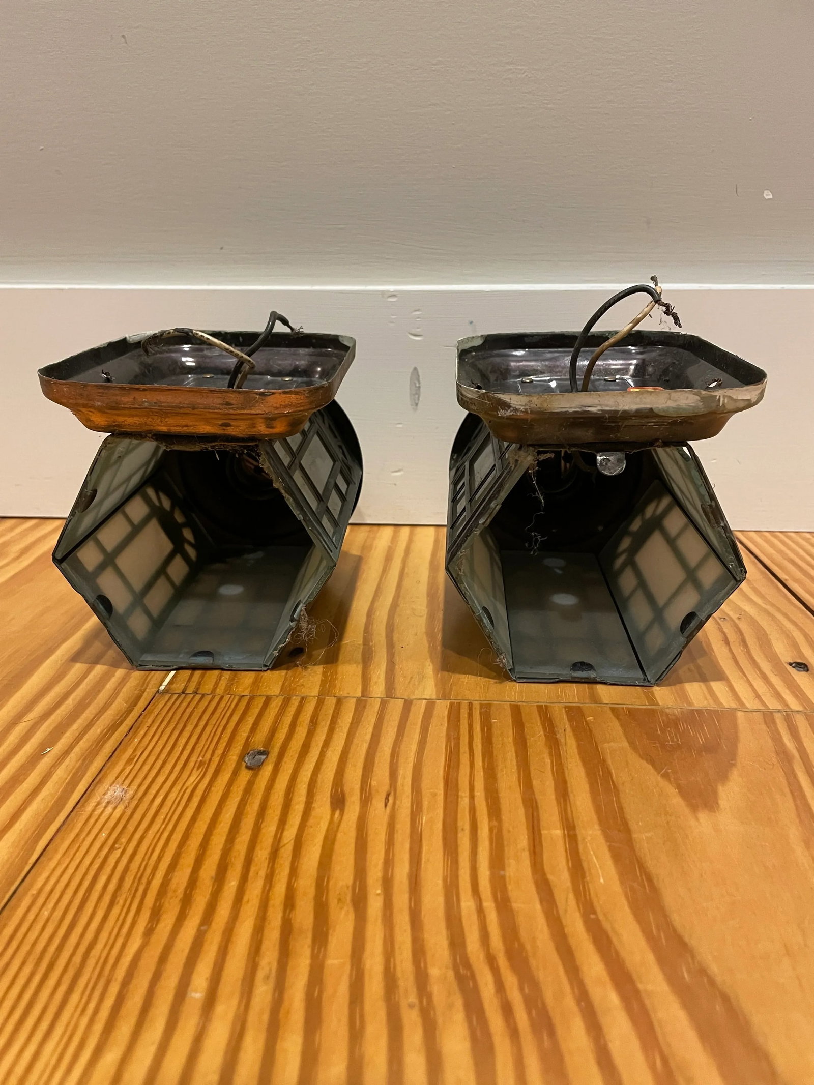 Vintage Copper Arts & Crafts Mission Sconces - a Pair - 7