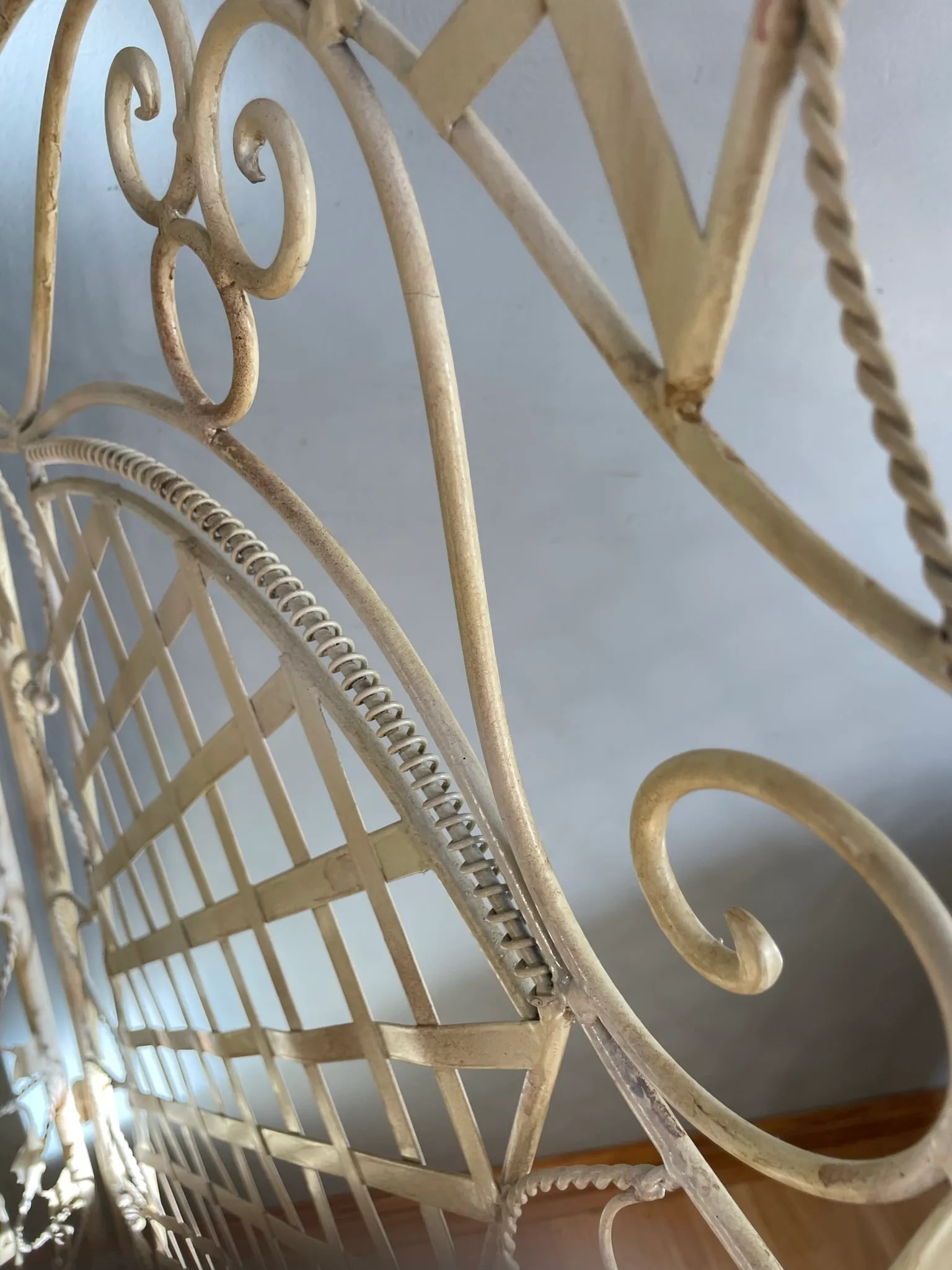 Set of 2 Wrought Iron Tri Fold Screen Room Divider Folding Set Pair - 5