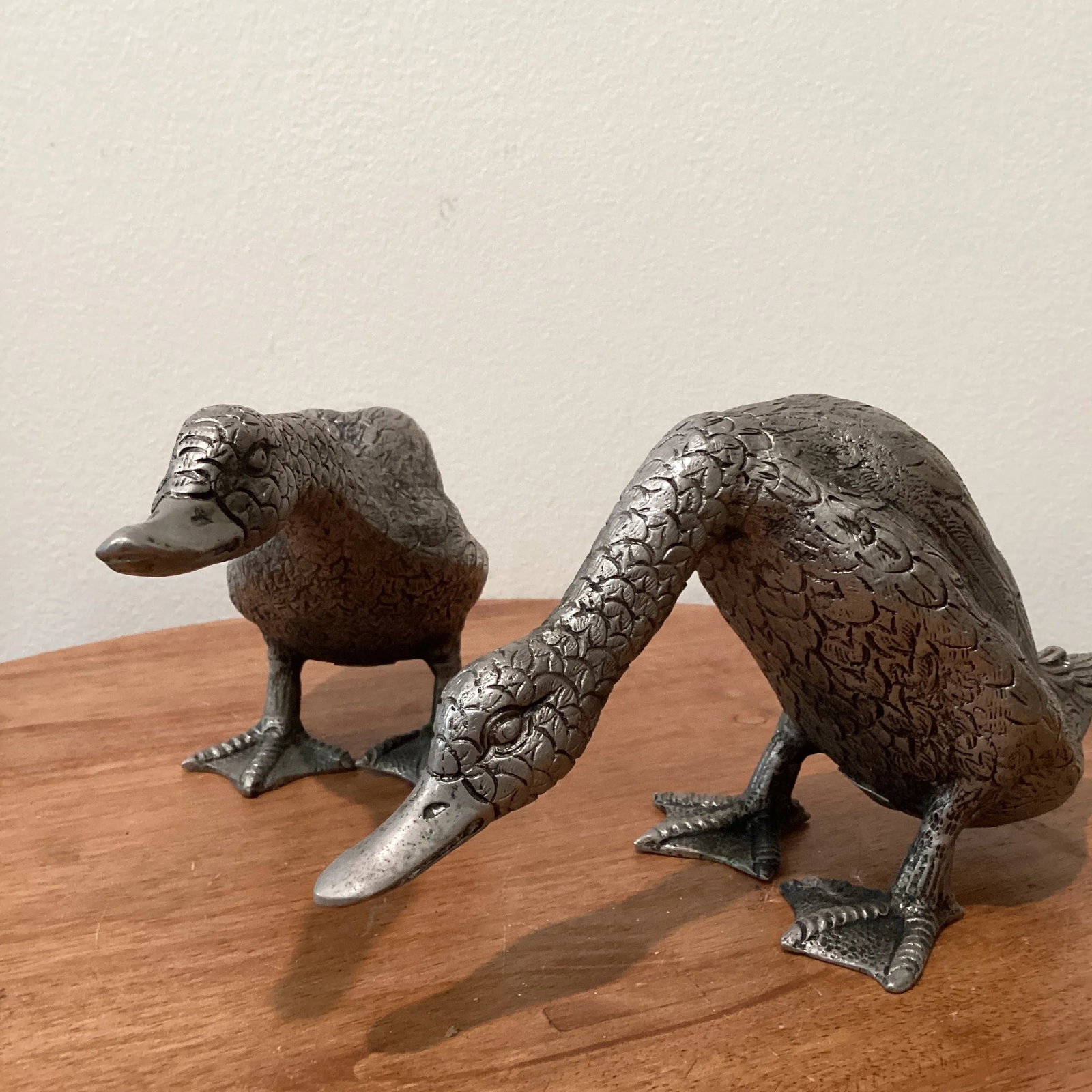 Antique 20th Century Gucci Silver Plated "Ducks Pair" Sculptures, Florence Italy - 10