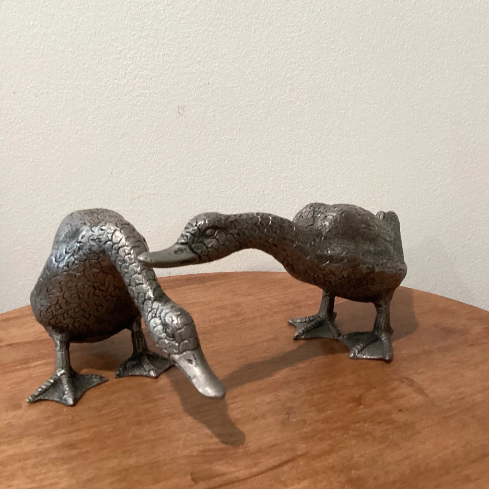 Antique 20th Century Gucci Silver Plated "Ducks Pair" Sculptures, Florence Italy - 2