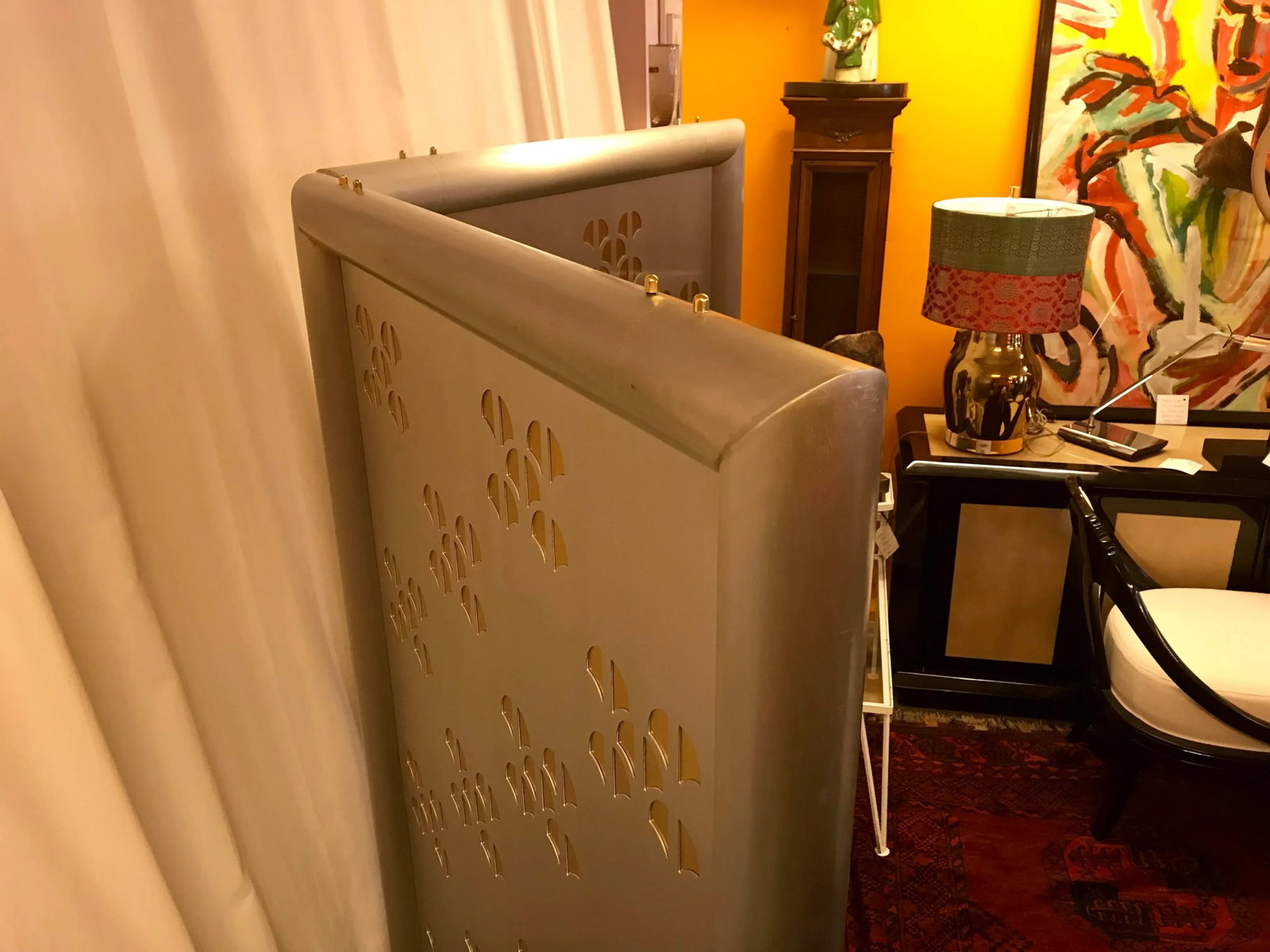 Pierced-Cut Aluminum and Brass, 2 Panel Folding Sceen - 3