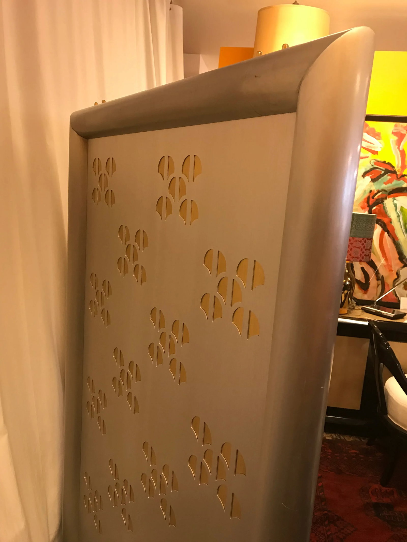 Pierced-Cut Aluminum and Brass, 2 Panel Folding Sceen - 4