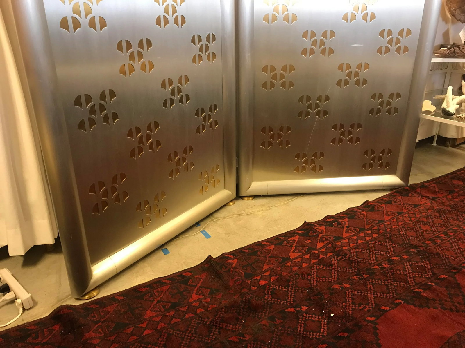 Pierced-Cut Aluminum and Brass, 2 Panel Folding Sceen - 6