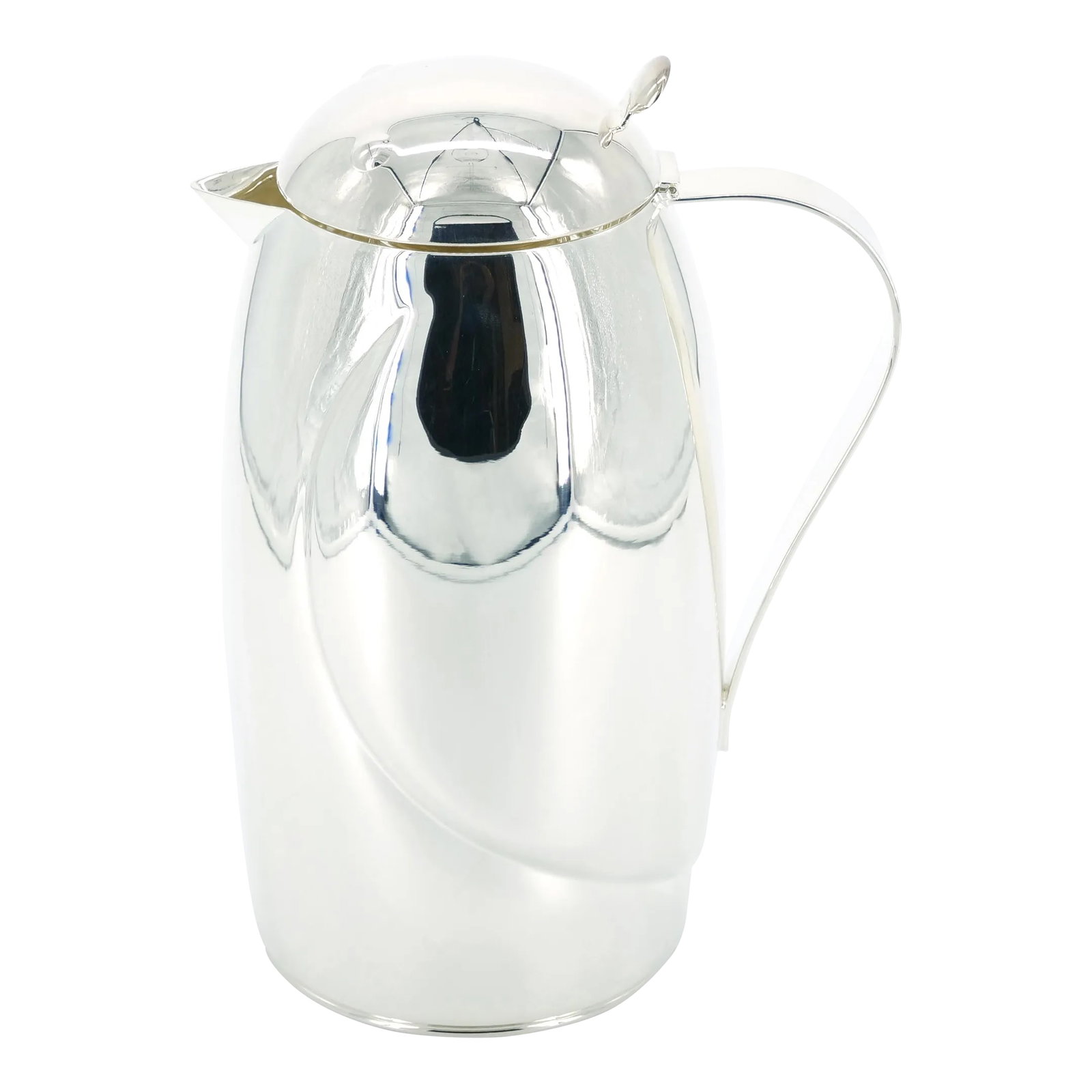 Italian Silver Plated Exterior Insulated Interior Hot / Cold Thermos: Embrace the epitome of style and functionality with our Late 20th Century Italian Silver-Plated Exterior Insulated Interior Hot/Cold Thermos - a captivating piece sculpted in the form of a bear, adorn