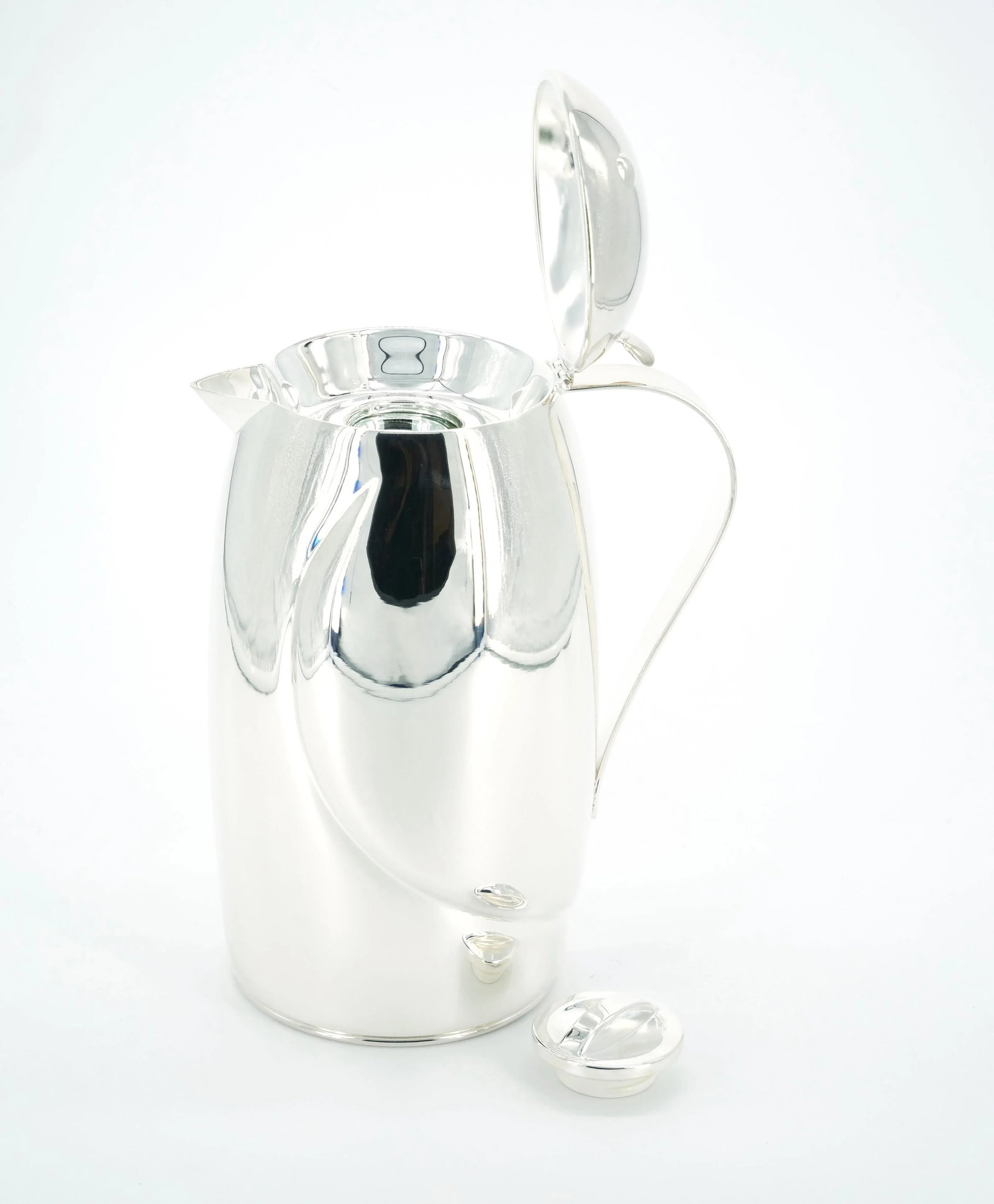 Italian Silver Plated Exterior Insulated Interior Hot / Cold Thermos - 3