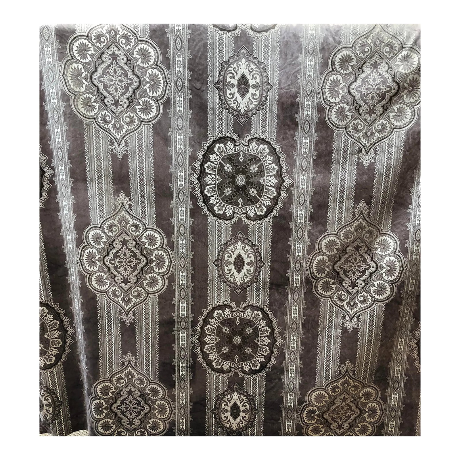 Ralph Lauren Casimir Gilded Paisley Fabric in Pewter; 4 Yards: Ralph Lauren Luxury Fabric: Pattern Casimir Gilded Paisley; Color Pewter - 4 yards 50% Cotton; 50% Viscose Discontinued W54" Repeat: H26.25" V19.25" Condition: Imperfections: No Imperfections Conditio