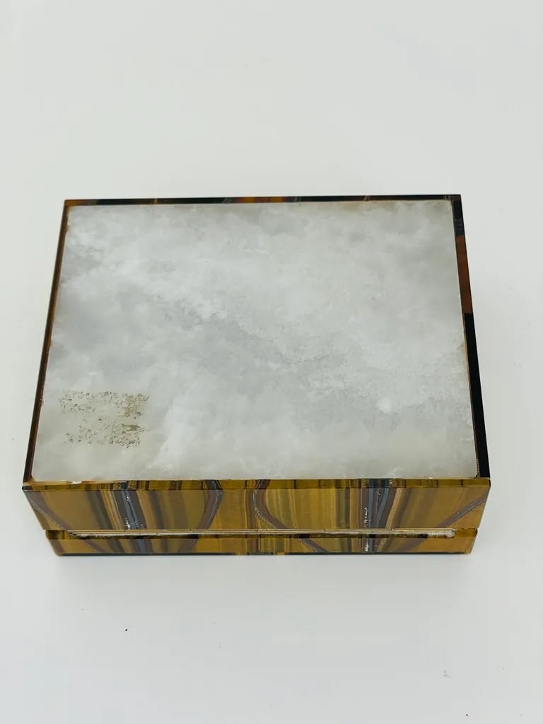 1960's Italian Tiger Eye Lapidary Box - 10