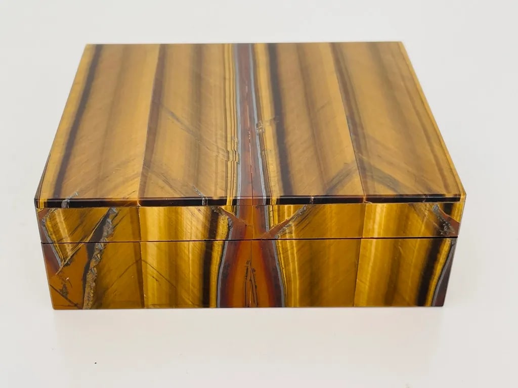 1960's Italian Tiger Eye Lapidary Box - 2