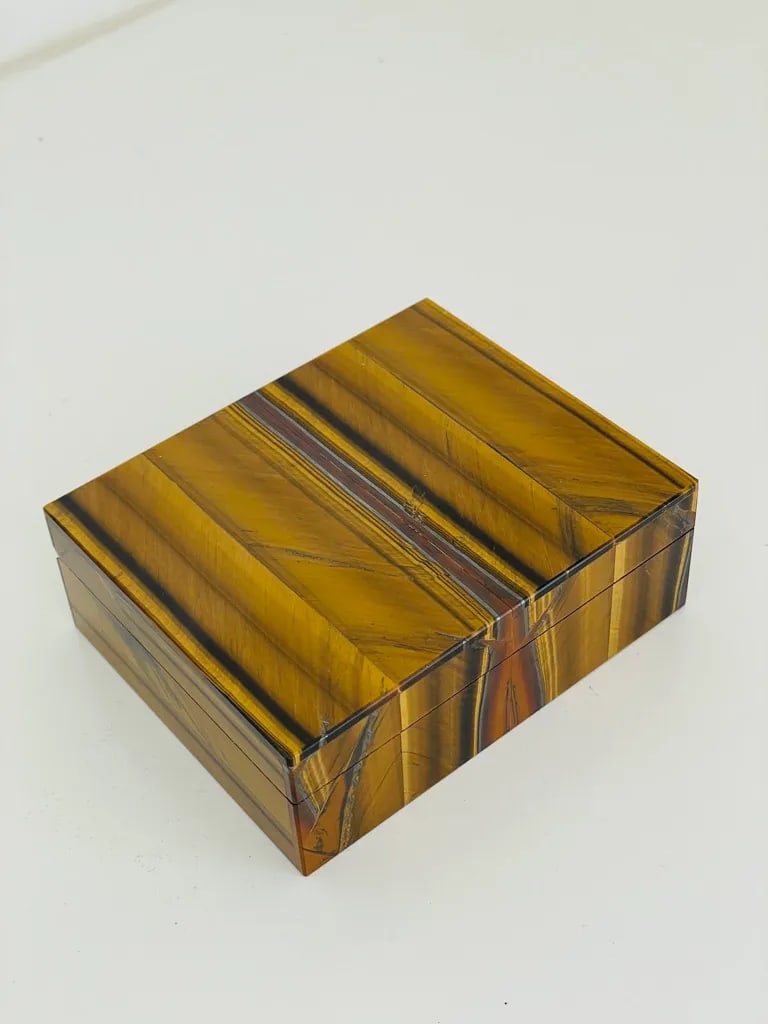 1960's Italian Tiger Eye Lapidary Box - 3