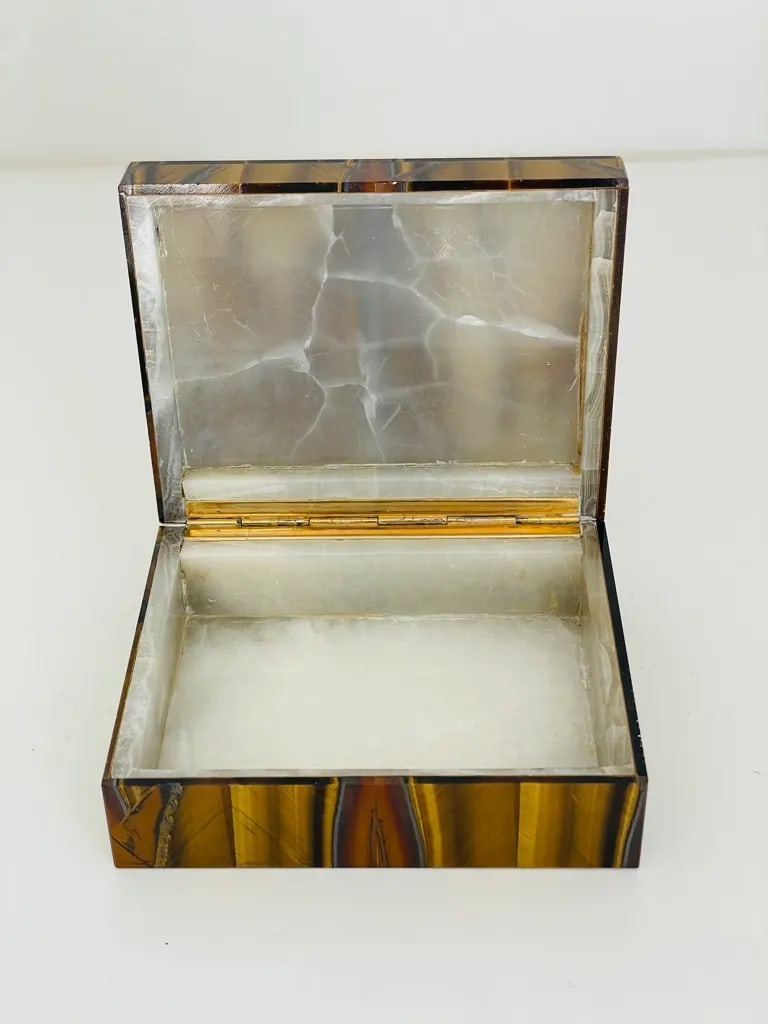 1960's Italian Tiger Eye Lapidary Box - 5