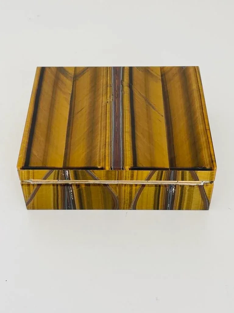 1960's Italian Tiger Eye Lapidary Box - 7