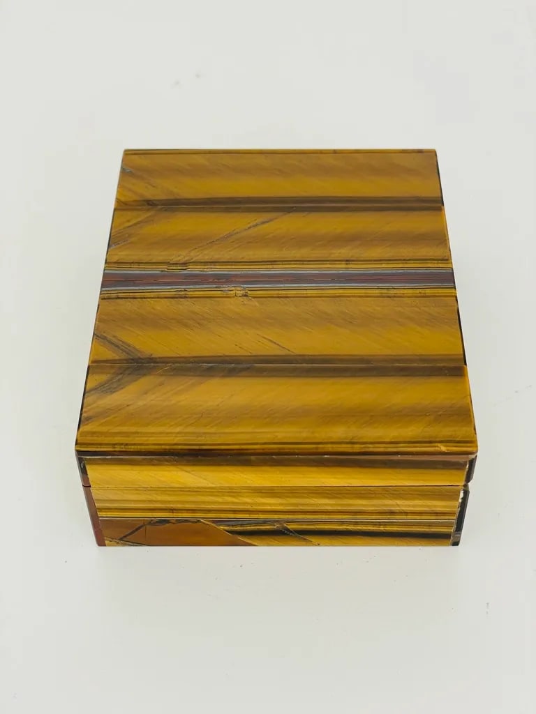 1960's Italian Tiger Eye Lapidary Box - 8