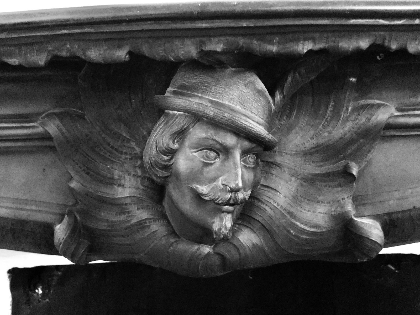 Early 20th C. Austrian Hunting Black Slate Mantel - 4