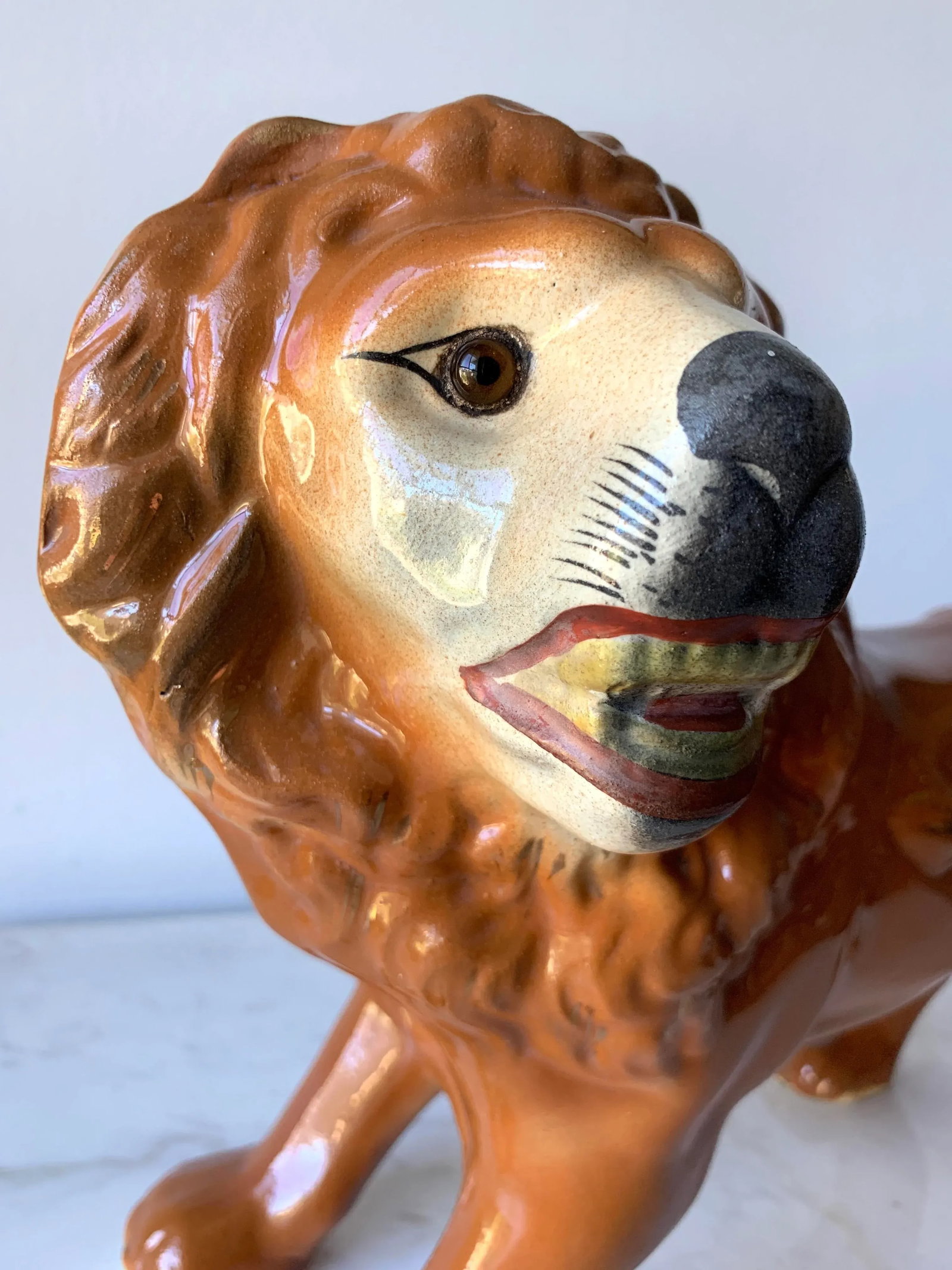 19th Century Standing Lion Staffordshire Figure, Circa 1880 - 10