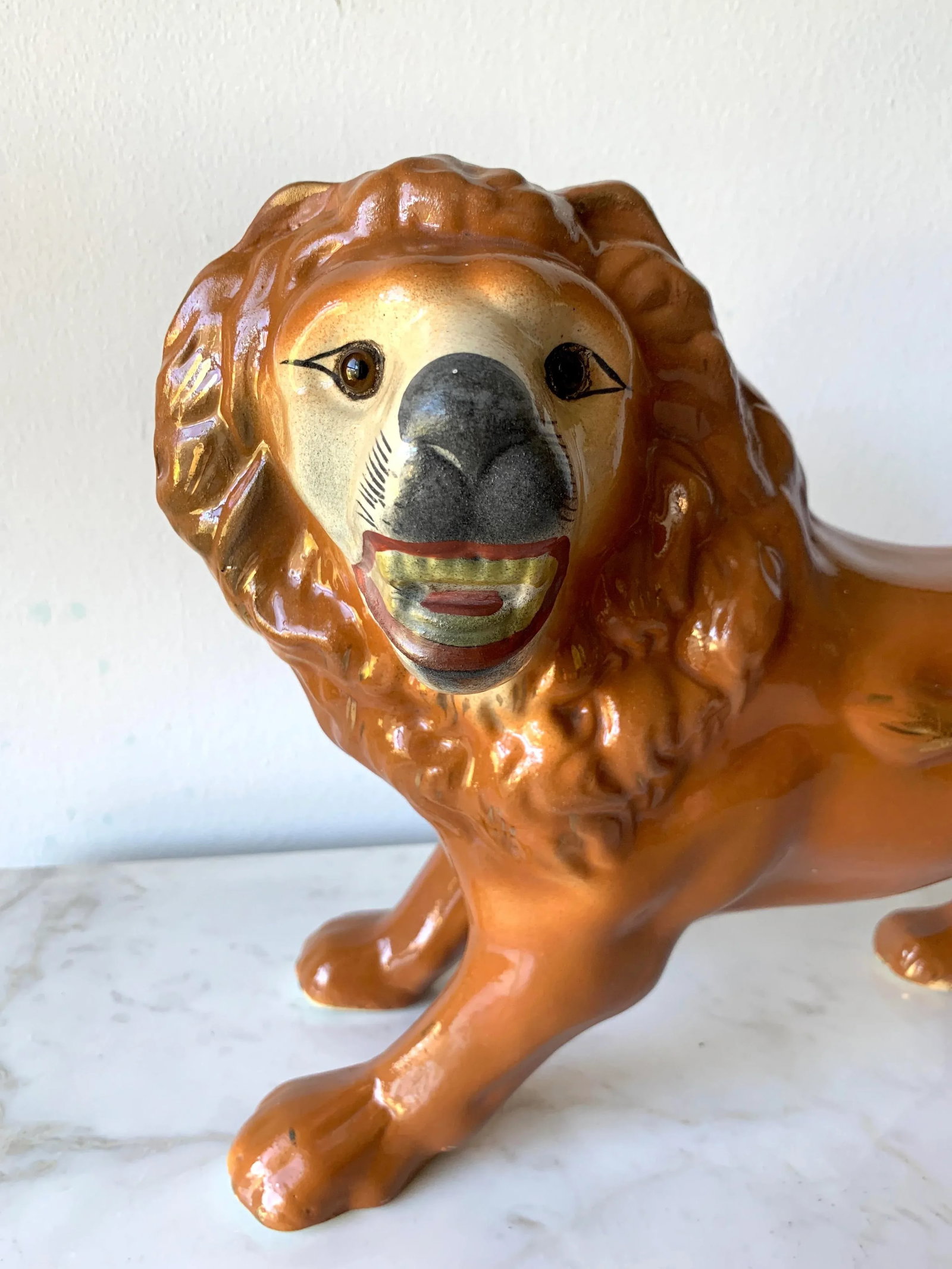 19th Century Standing Lion Staffordshire Figure, Circa 1880 - 7