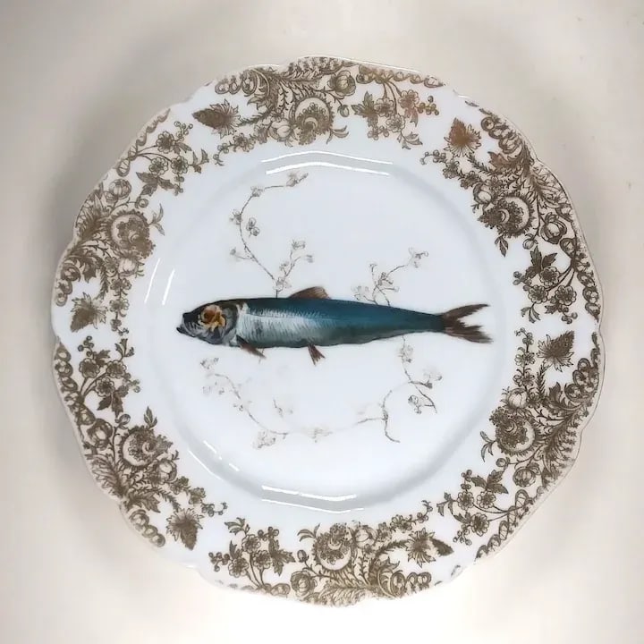 Cfh Gdm Haviland Limoges Fish Plates Hand Painted Set of 6 Gilt-Edge, 1882-1890 - 10