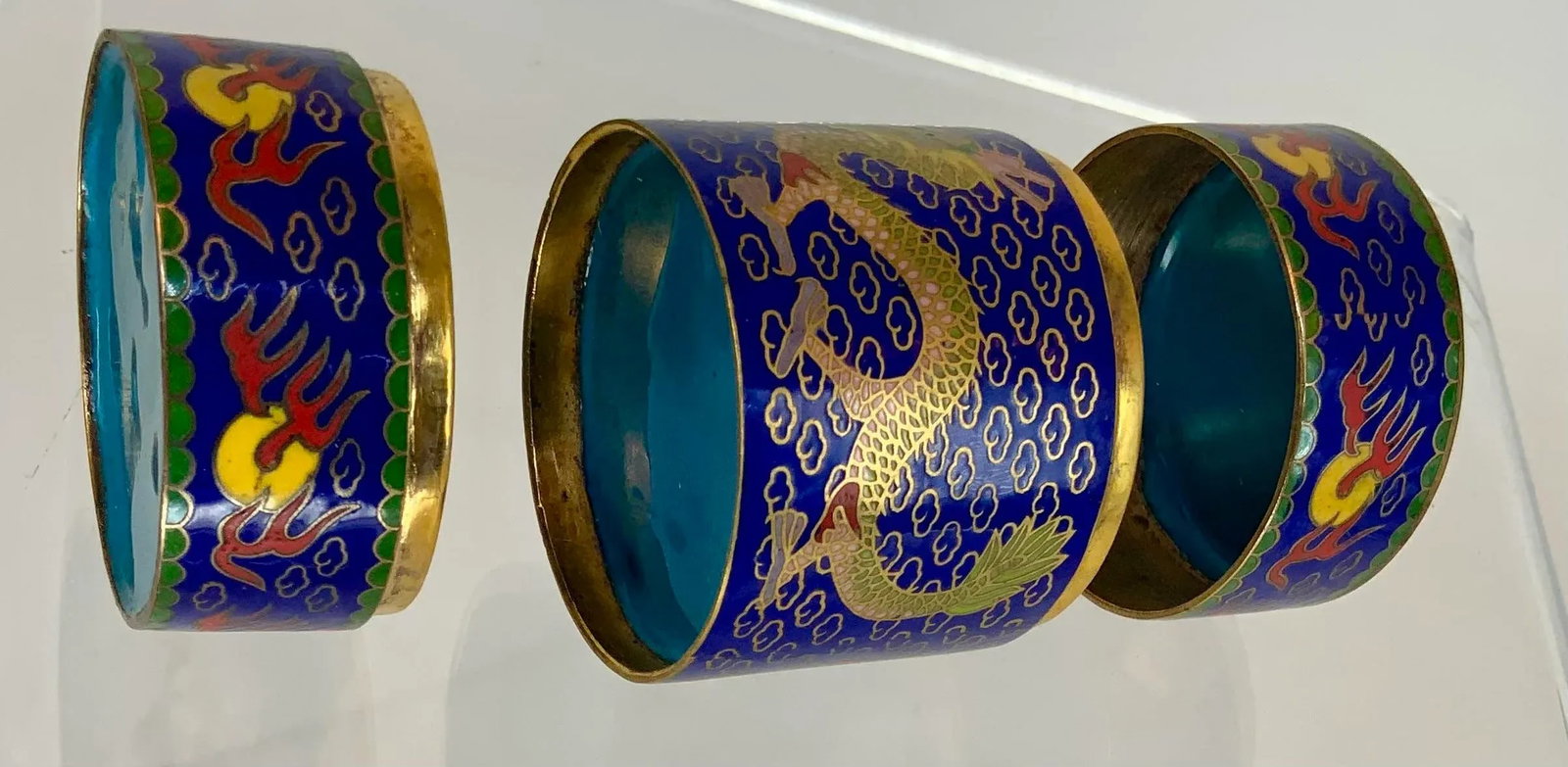 Vintage Chinese Cloisonne Jewelry Box With Dragons. - 10
