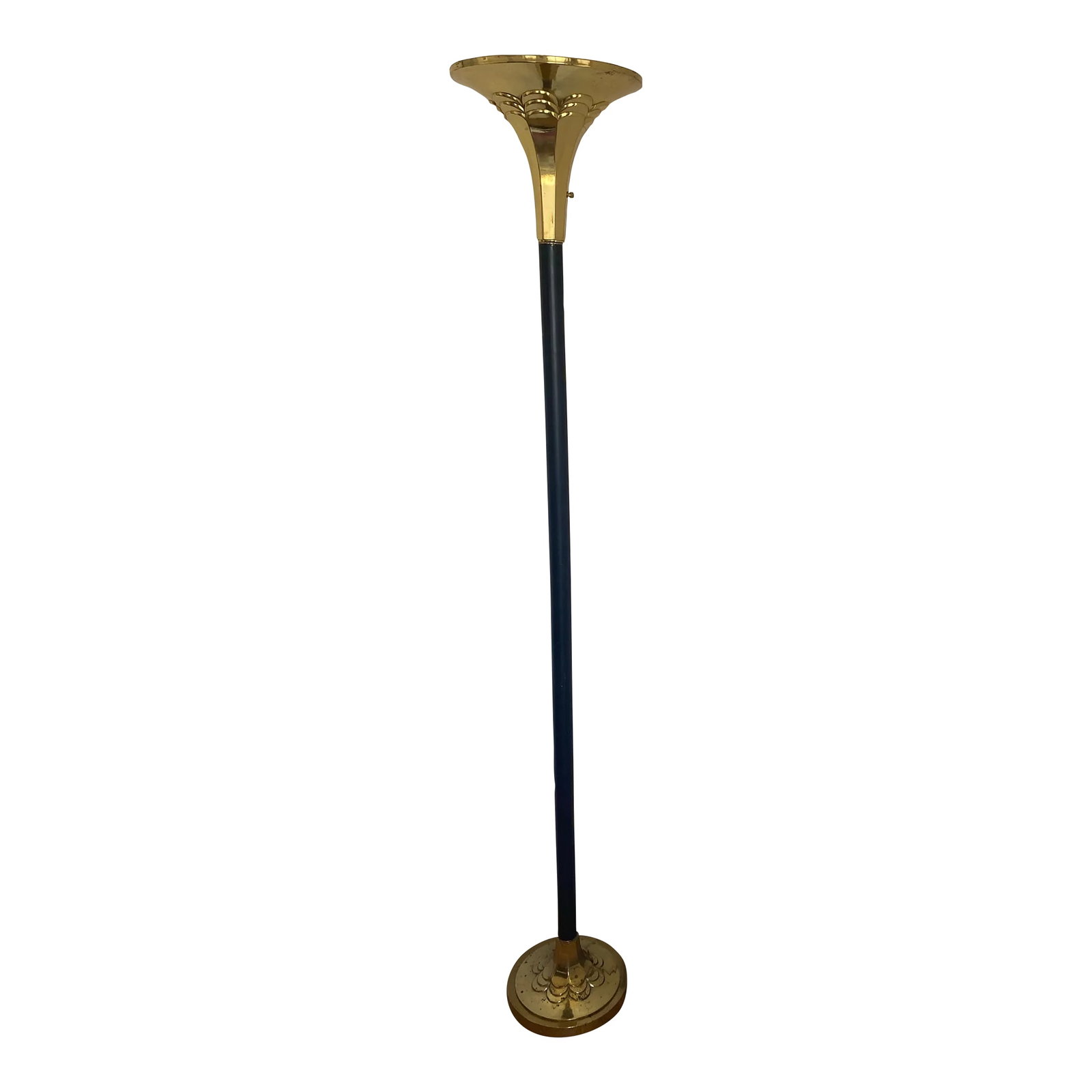 Vintage Mid Century Modern Black + Brass, Art Deco Floor Standing Lamp (1 of 10)