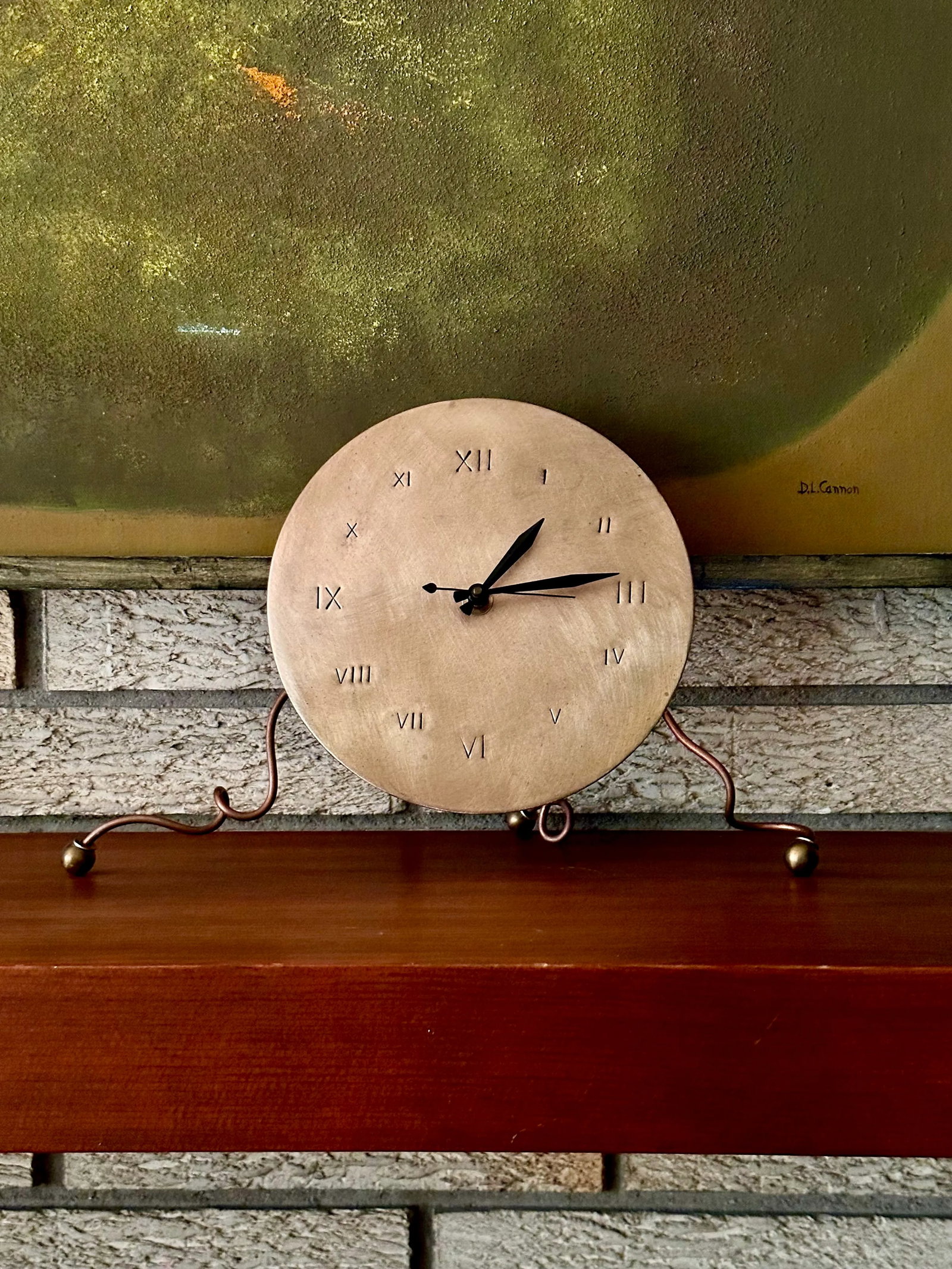 Brushed Copper Mantel Clock by Christopher Poehlmann 1993 - 2